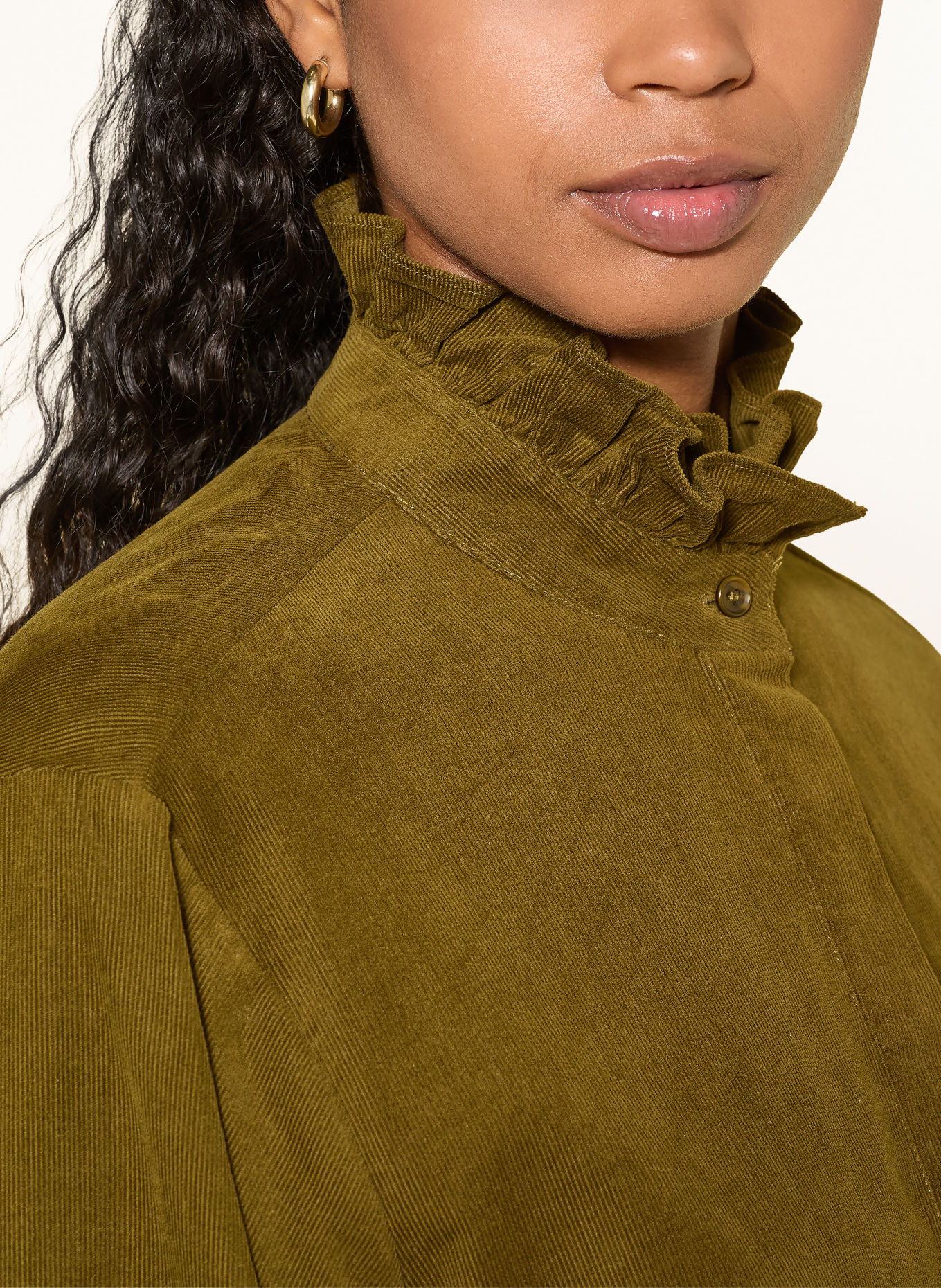 van Laack Skjortebluse VL-AZITEA-E i fløjl: KHAKI / PINK / LYSEBLÅ