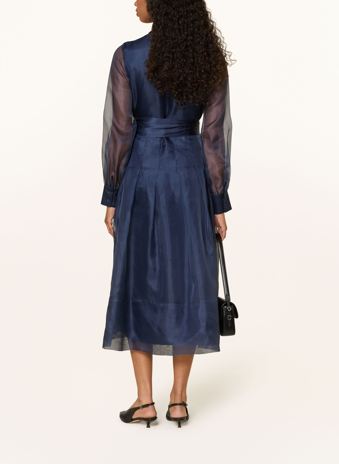 van Laack Silk shirt dress: DARK BLUE