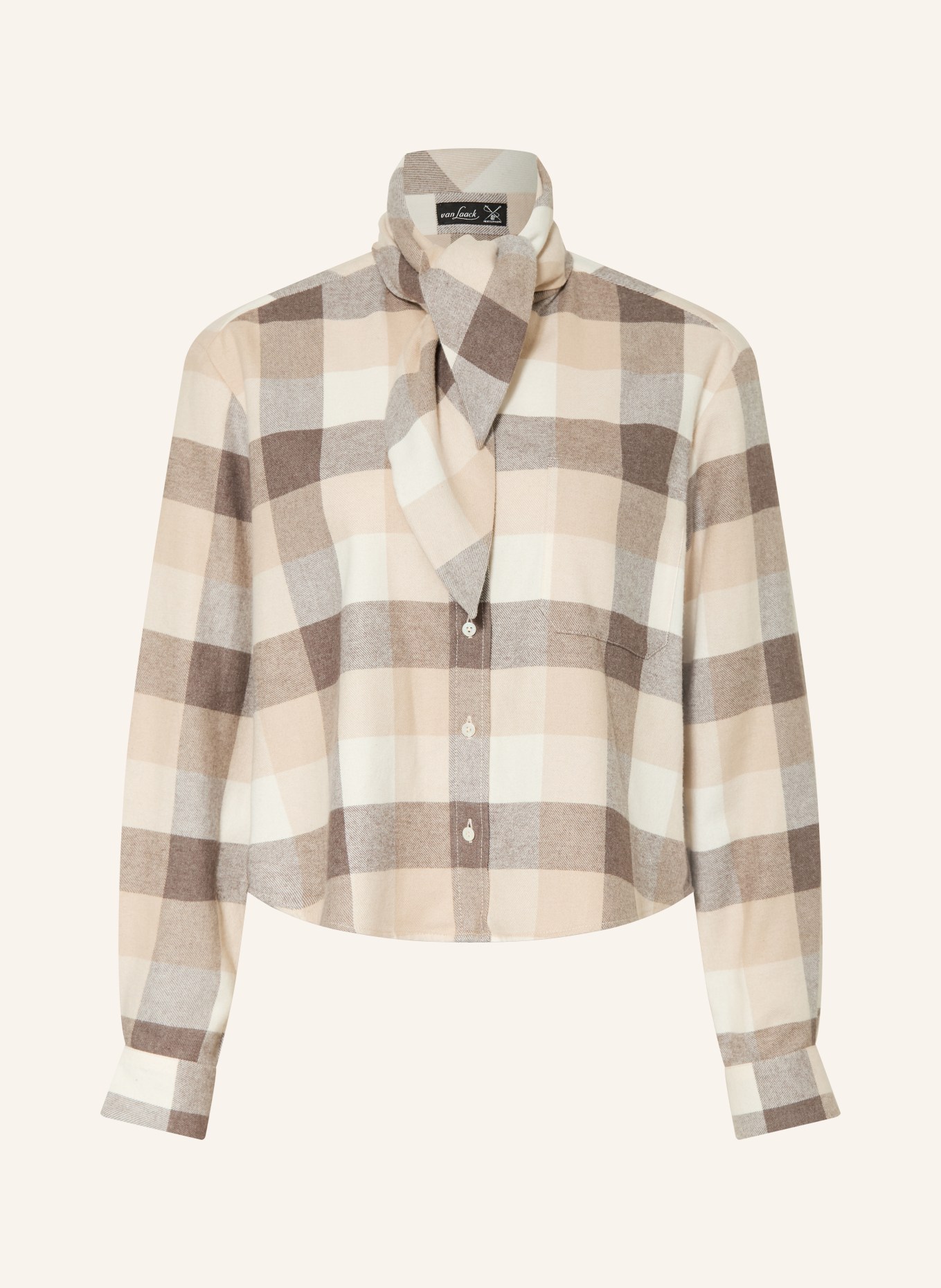 van Laack Flanellbluse VL-FLOKEA-FKOS: BEIGE / CREME / TAUPE