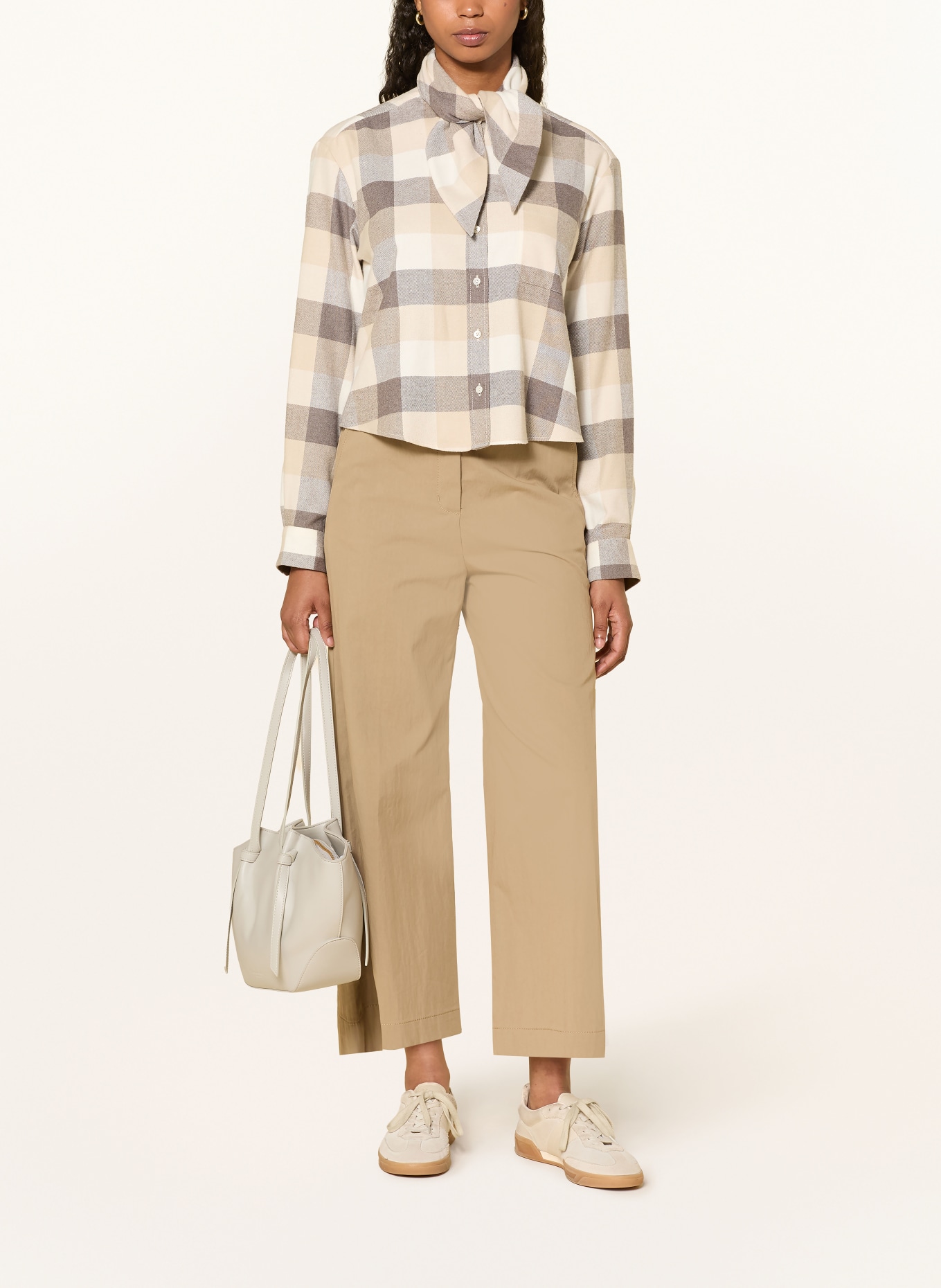 van Laack Flanellbluse VL-FLOKEA-FKOS: BEIGE / CREME / TAUPE