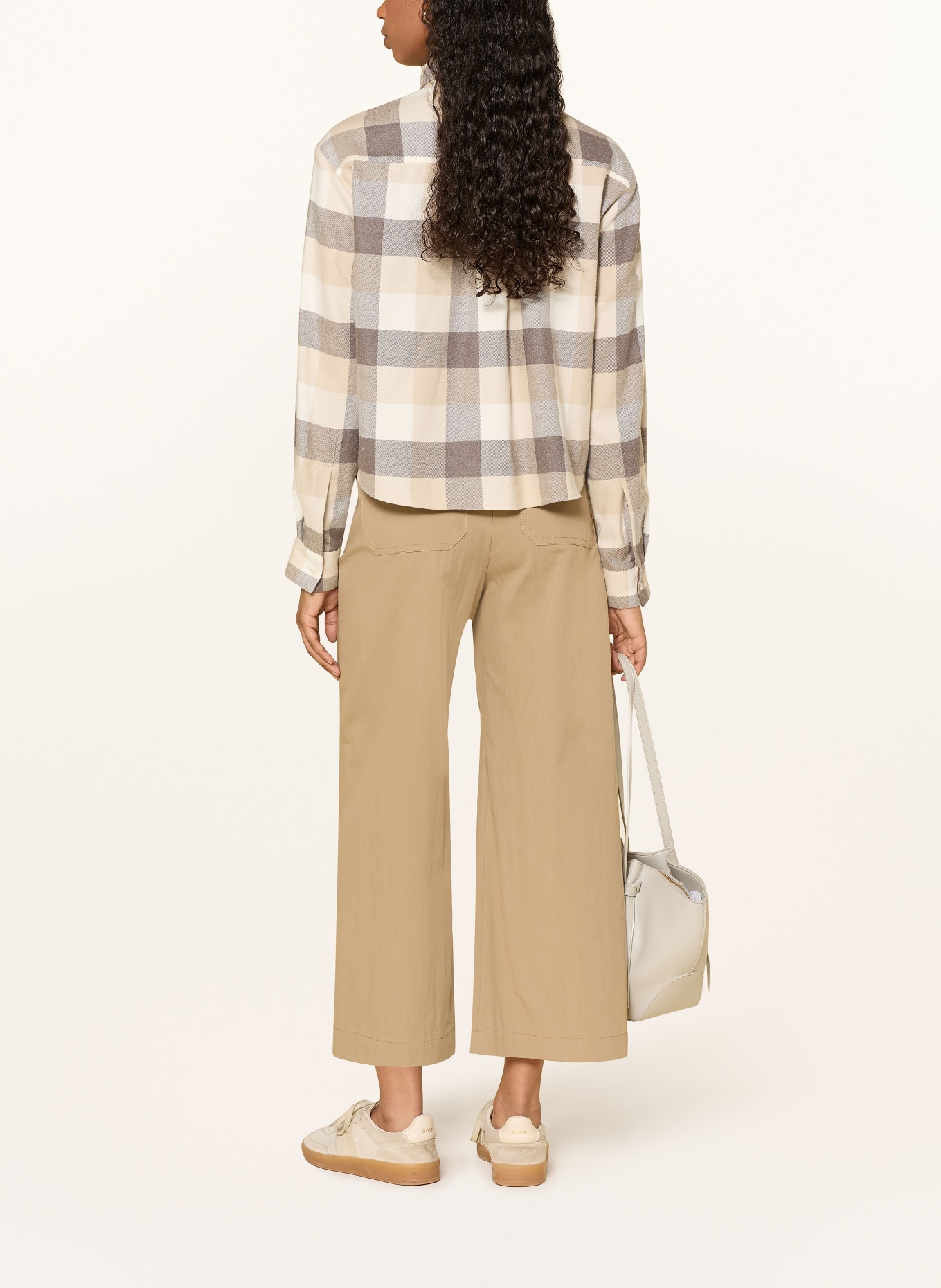 van Laack Flanellbluse VL-FLOKEA-FKOS: BEIGE / CREME / TAUPE