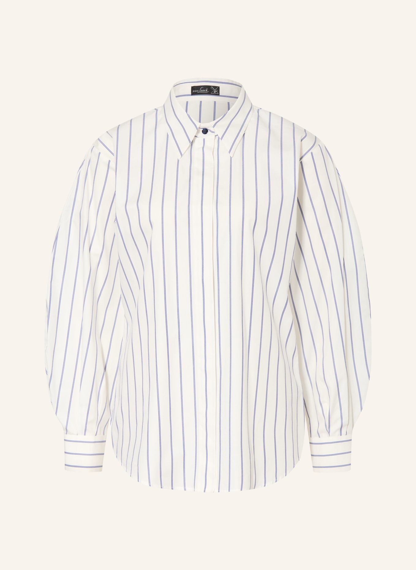 van Laack Hemdbluse VL-OSANE-KO: WEISS / DUNKELBLAU