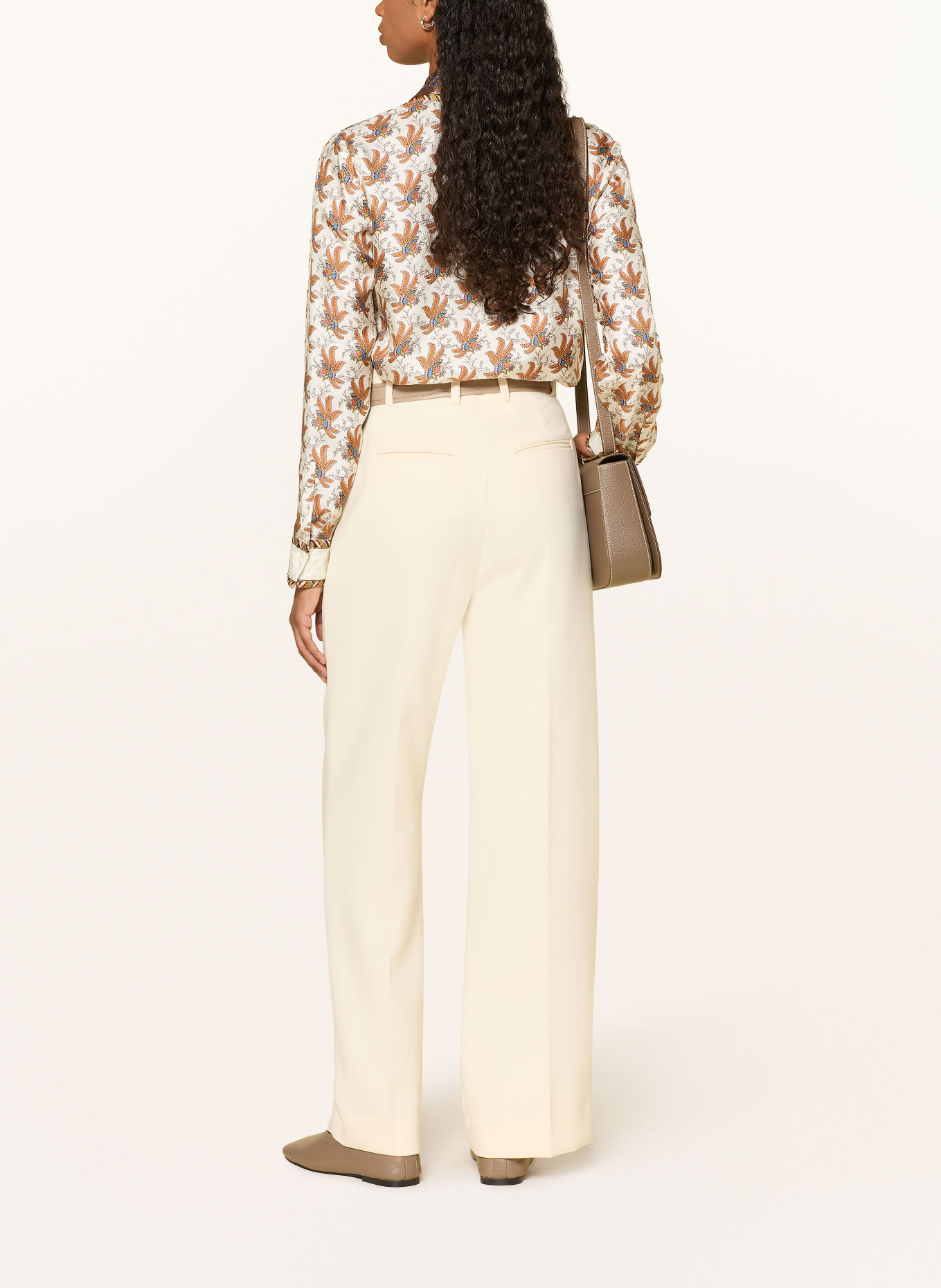 van Laack Silke-bluse VL-CELLISA-PX2: CREME / MØRKEORANGE / BLÅ