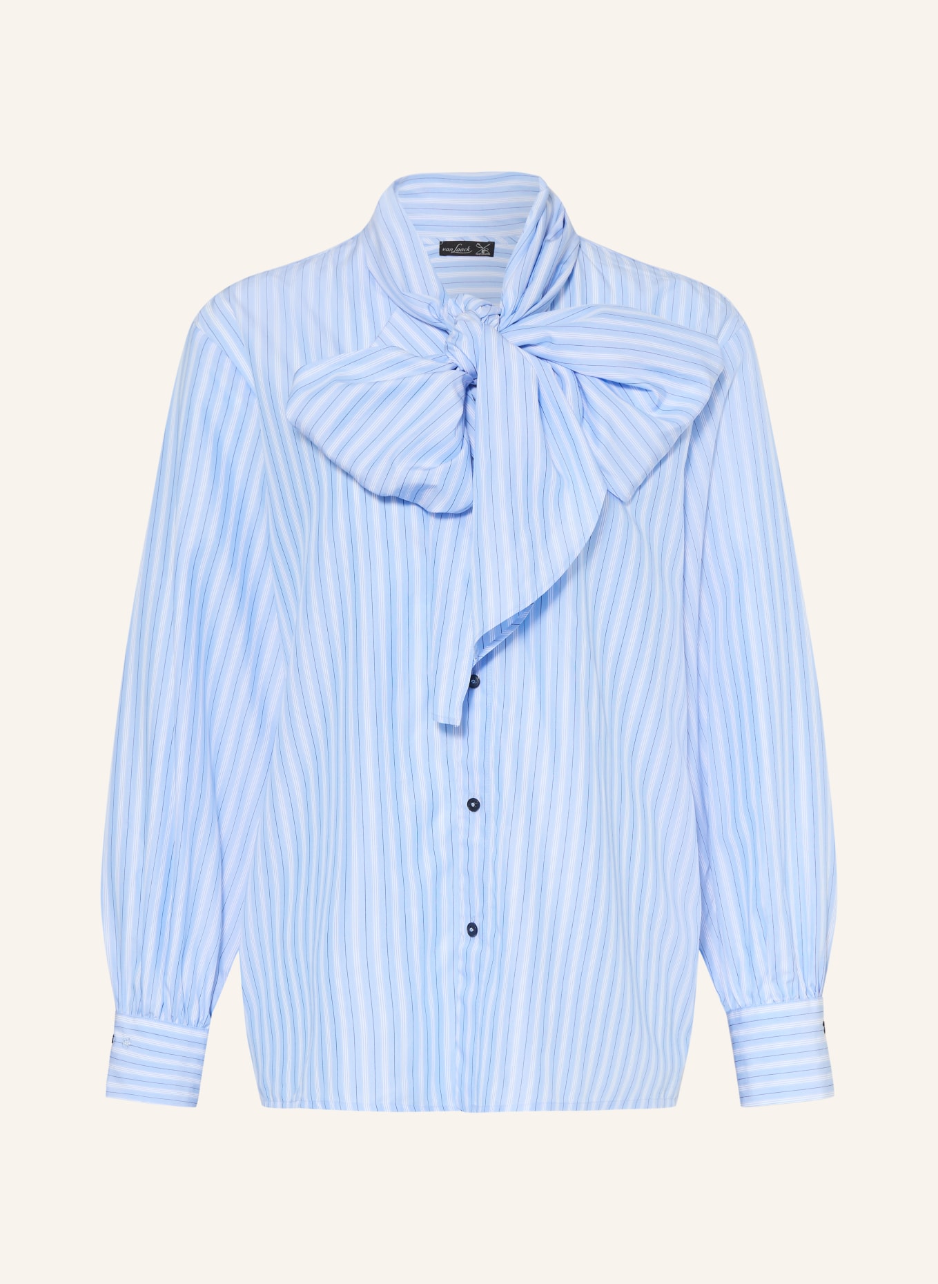 van Laack Blouse à nœud VL-UZMA-XX: BLEU CLAIR / BLEU FONCÉ / BLANC