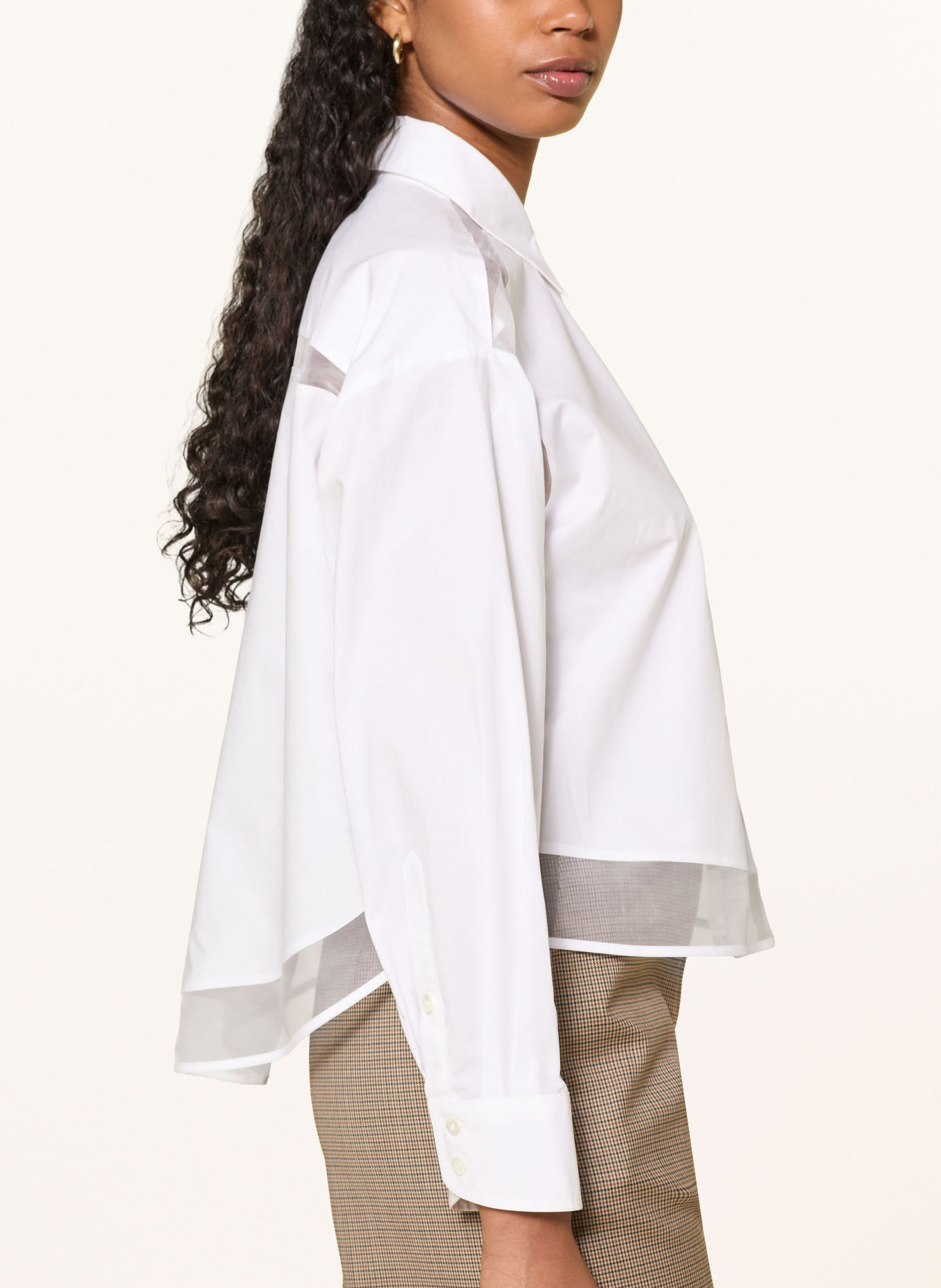 van Laack Overhemdblouse VL-ANELYA-F in gemengde stof: WIT