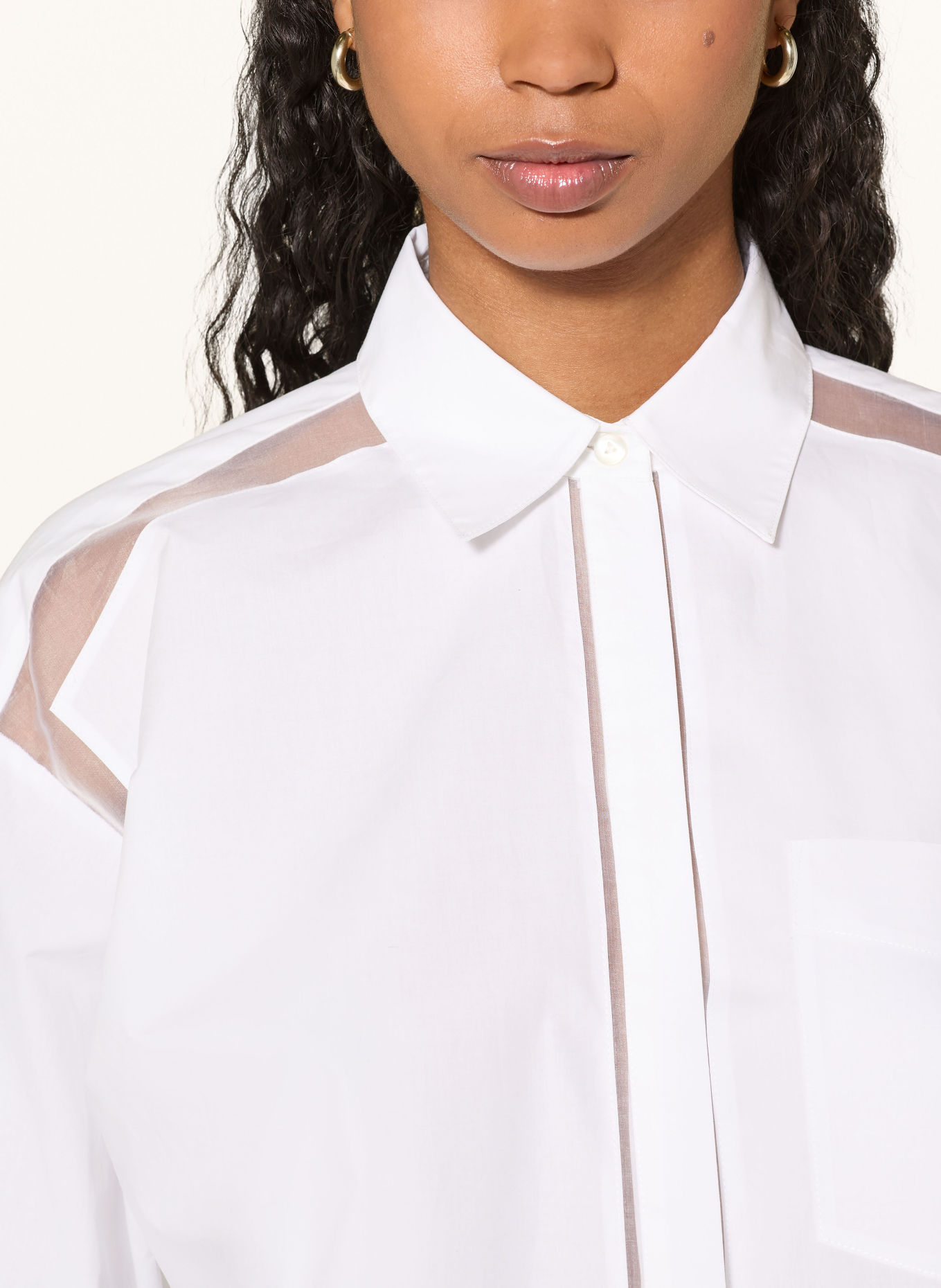 van Laack Overhemdblouse VL-ANELYA-F in gemengde stof: WIT