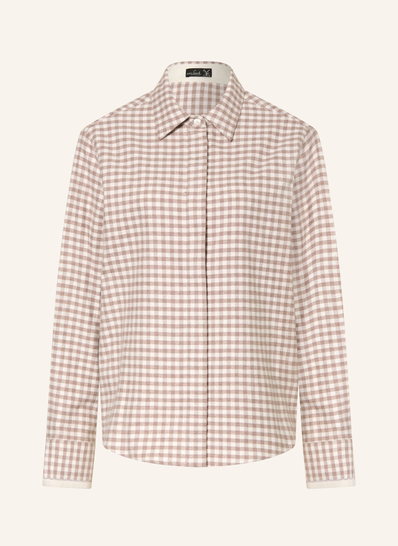 van Laack Hemdbluse VL-AZITAN-F1SPK aus Flanell: TAUPE / CREME