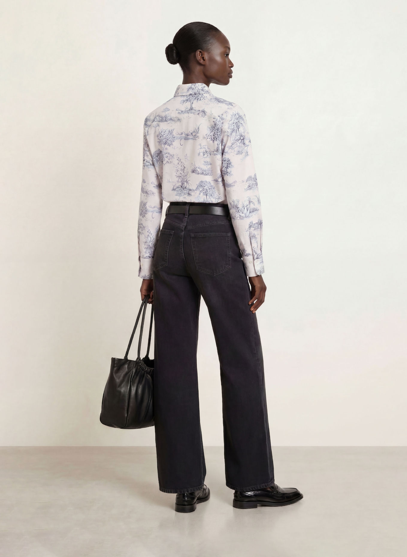 van Laack Overhemdblouse VL-AZITAN-LO: CRÈME / DONKERBLAUW / BLAUW
