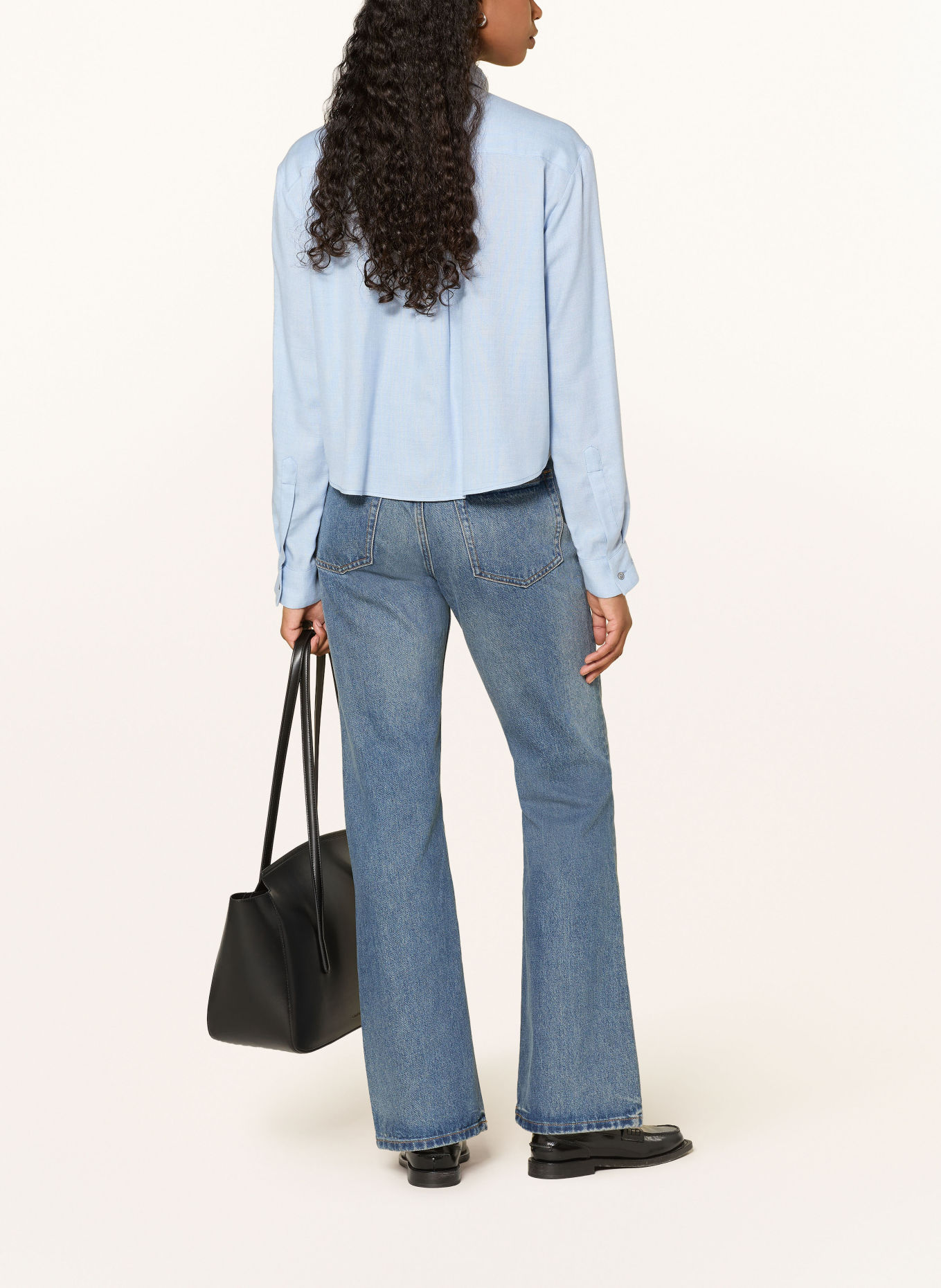 van Laack Blouse met strik VL-FLOKEA-W58KS: LICHTBLAUW