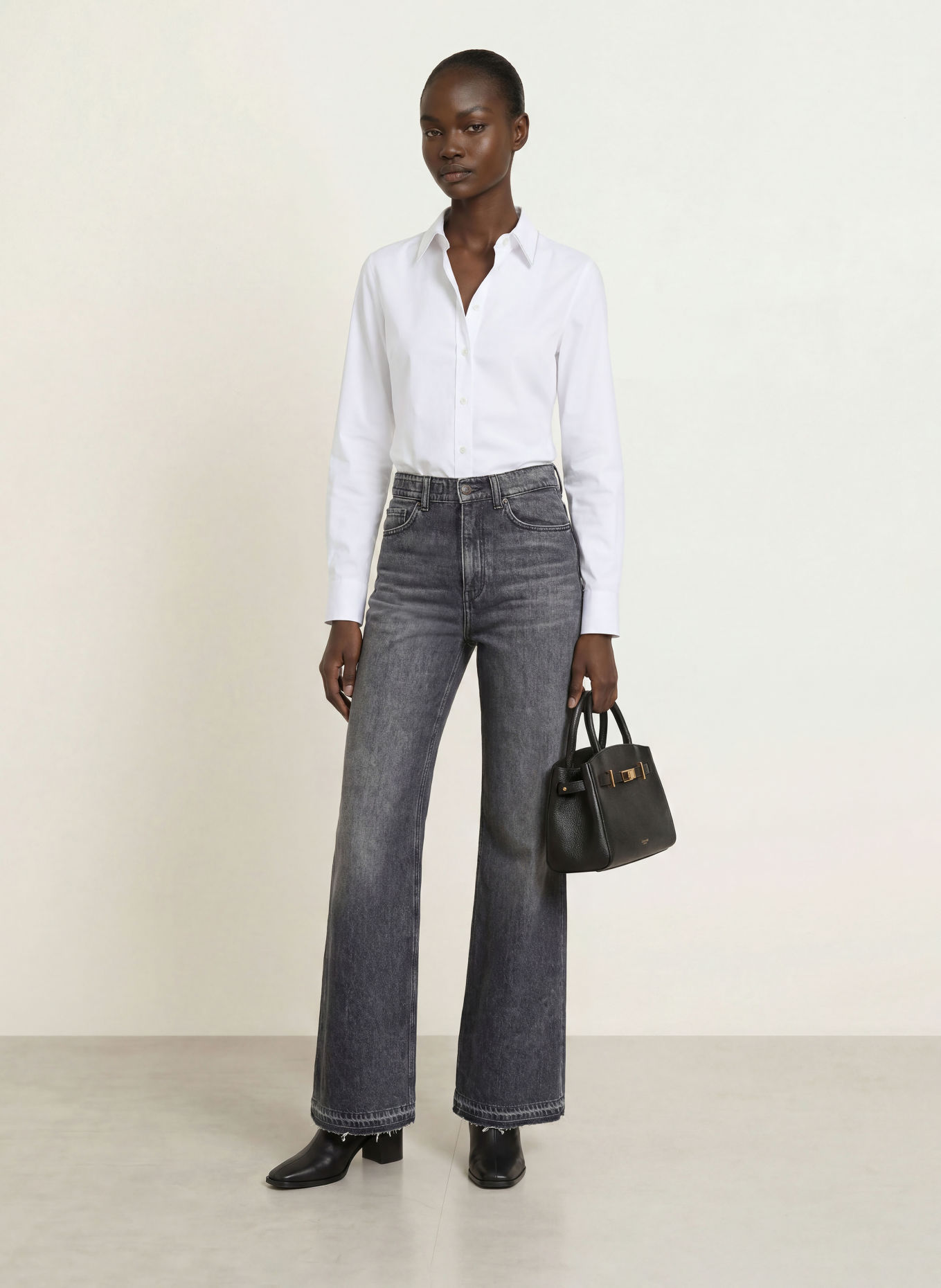 van Laack Overhemdblouse VL-LOAMIS-PBO met sierstenen: WIT