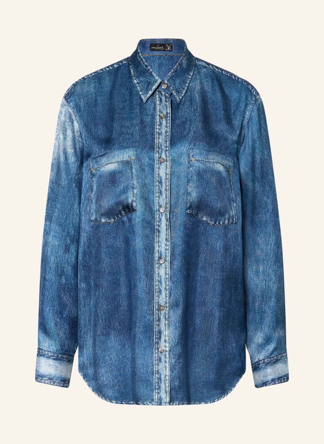 van Laack VL-CATELYN-XX shirt-blouse in a denim look, made of silk: BLUE