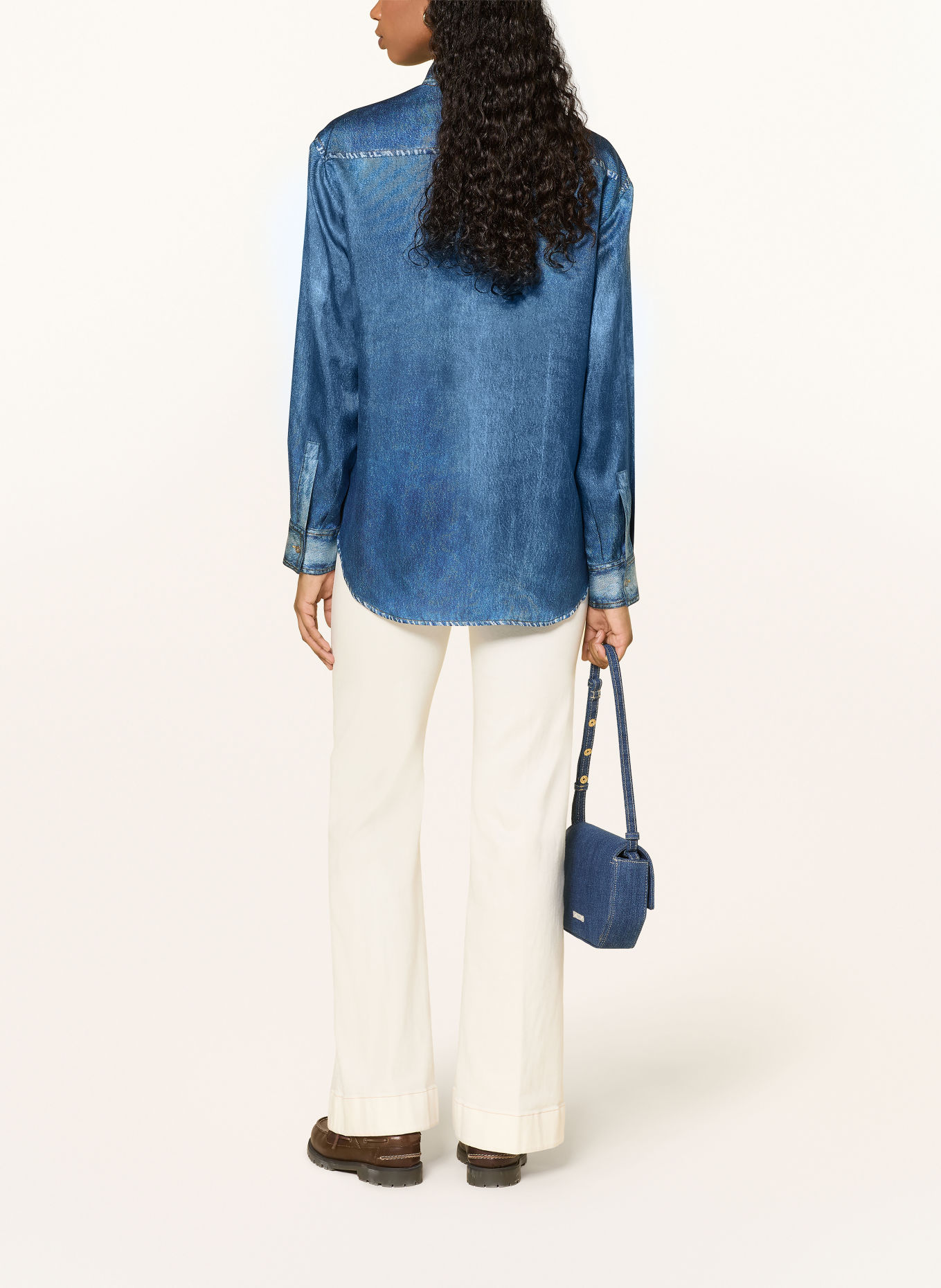 van Laack VL-CATELYN-XX shirt-blouse in a denim look, made of silk: BLUE