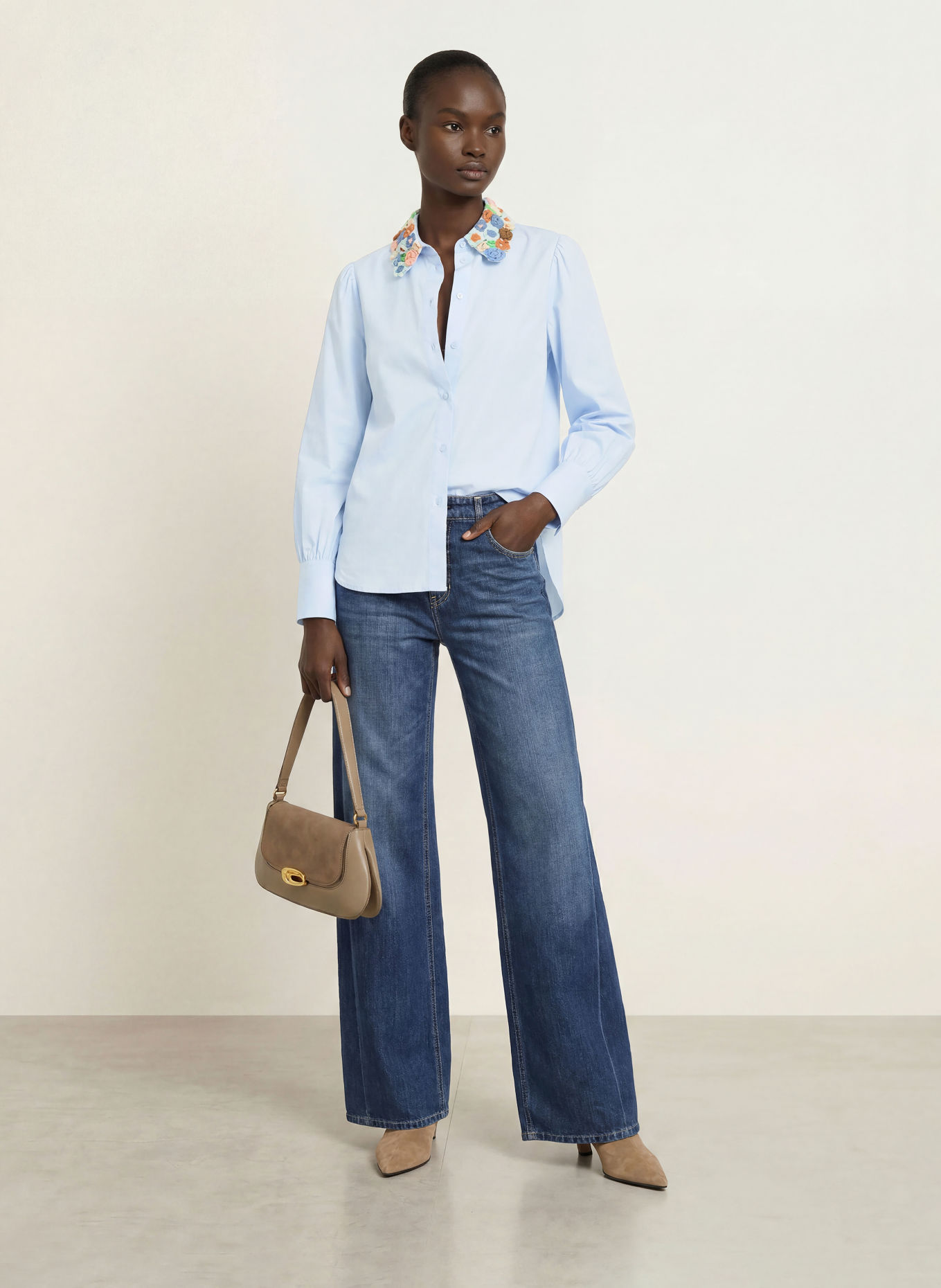 van Laack Blouse VL-FJELLA-APPL2: LICHTBLAUW / ROSÉGOUD / GROEN
