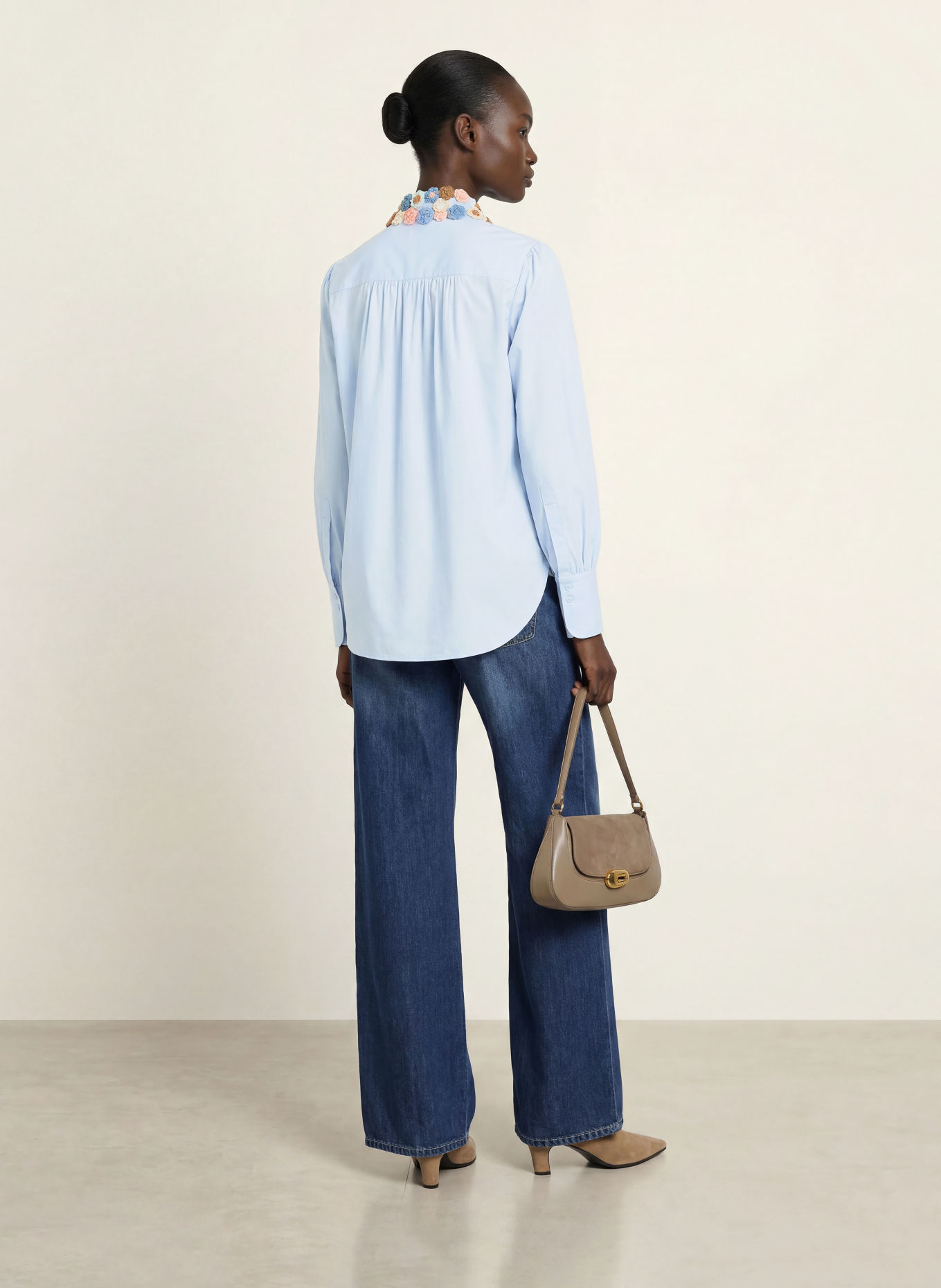 van Laack Blouse VL-FJELLA-APPL2: LICHTBLAUW / ROSÉGOUD / GROEN