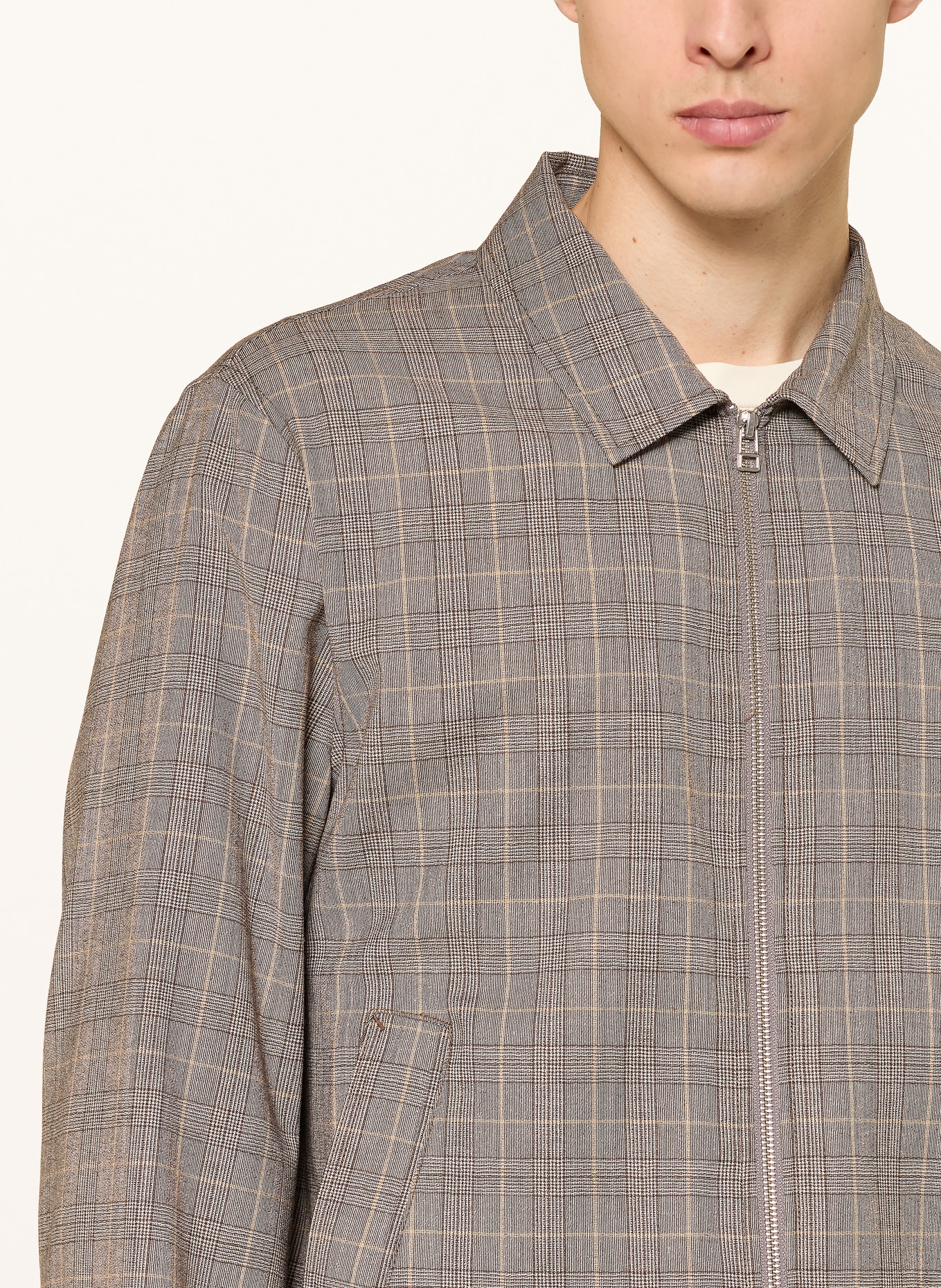 TIGER OF SWEDEN Overshirt BARNABY: DARK BROWN / BEIGE / CREAM