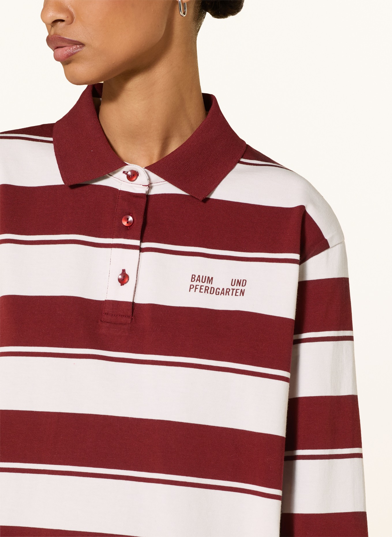 BAUM UND PFERDGARTEN Rugbyshirt JEANNE: DONKERROOD / WIT