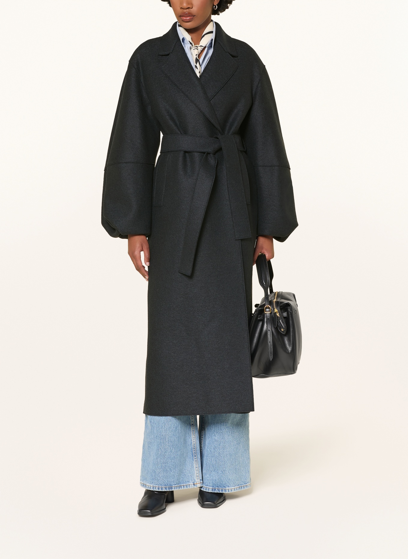 HARRIS WHARF LONDON Wollmantel: SCHWARZ