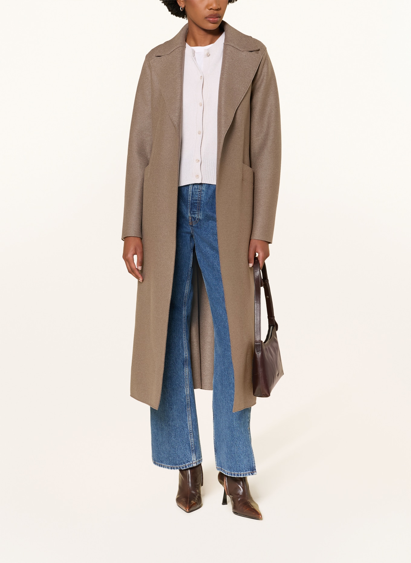HARRIS WHARF LONDON Wool coat: TAUPE