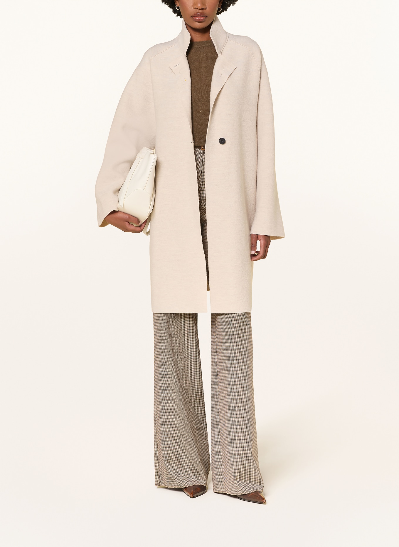 HARRIS WHARF LONDON Wool coat: LIGHT BROWN