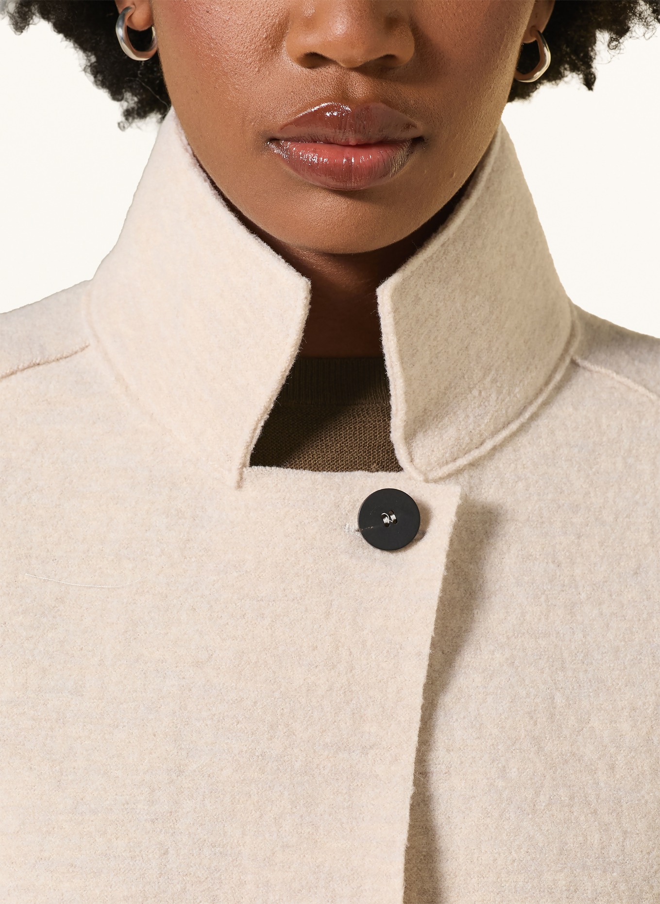 HARRIS WHARF LONDON Wool coat: LIGHT BROWN