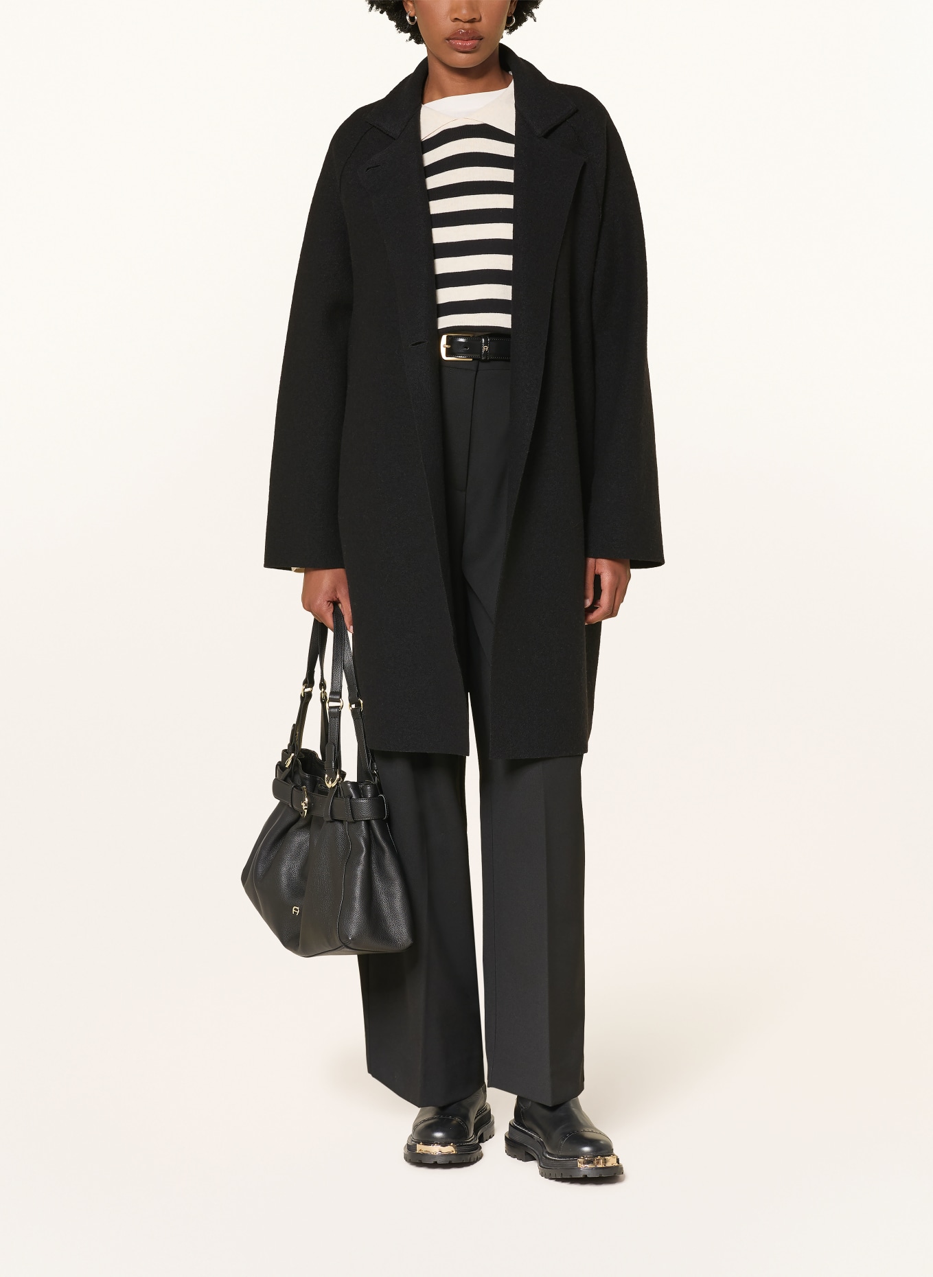HARRIS WHARF LONDON Wollmantel: SCHWARZ