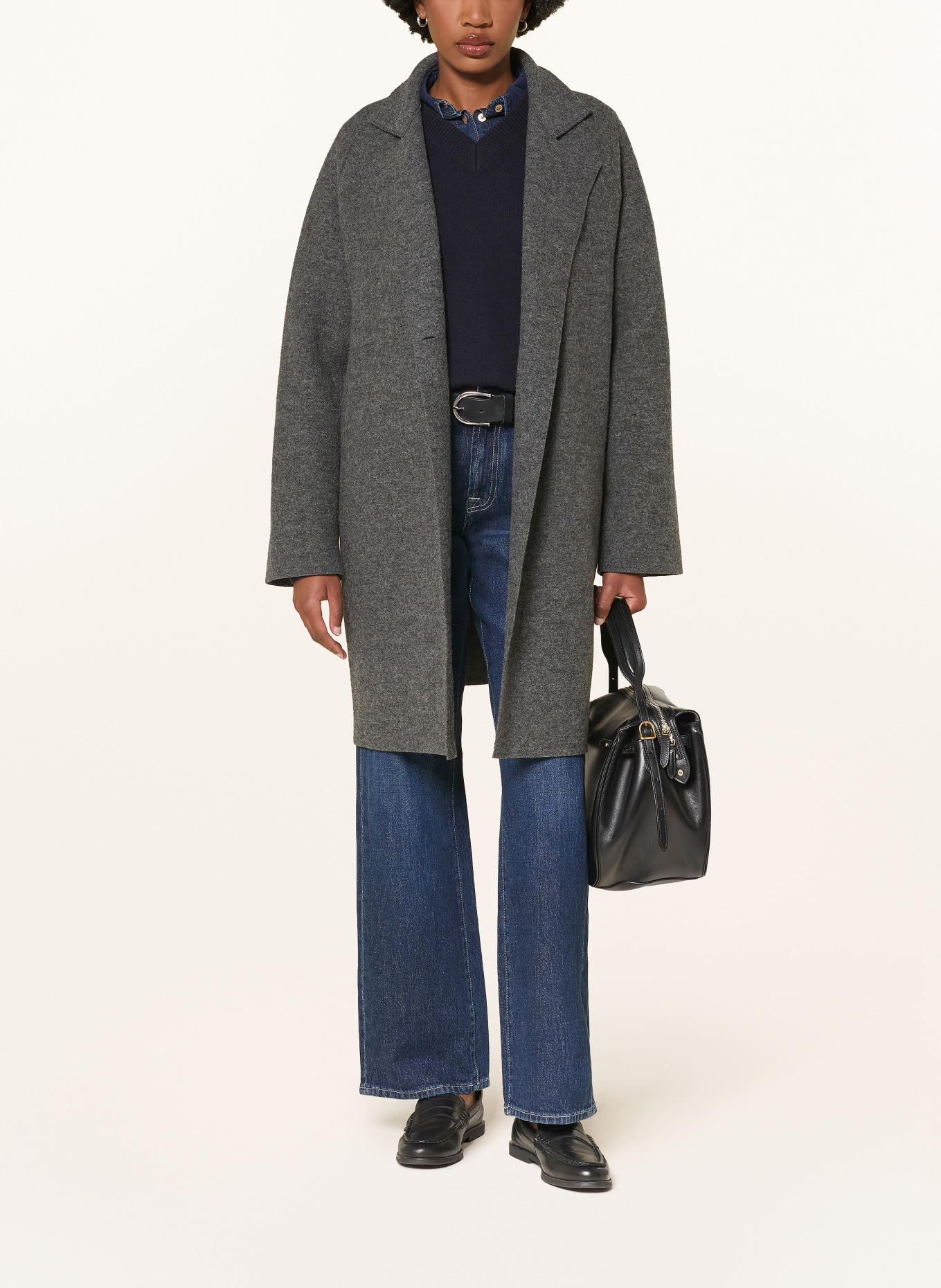 HARRIS WHARF LONDON Wool coat: GRAY