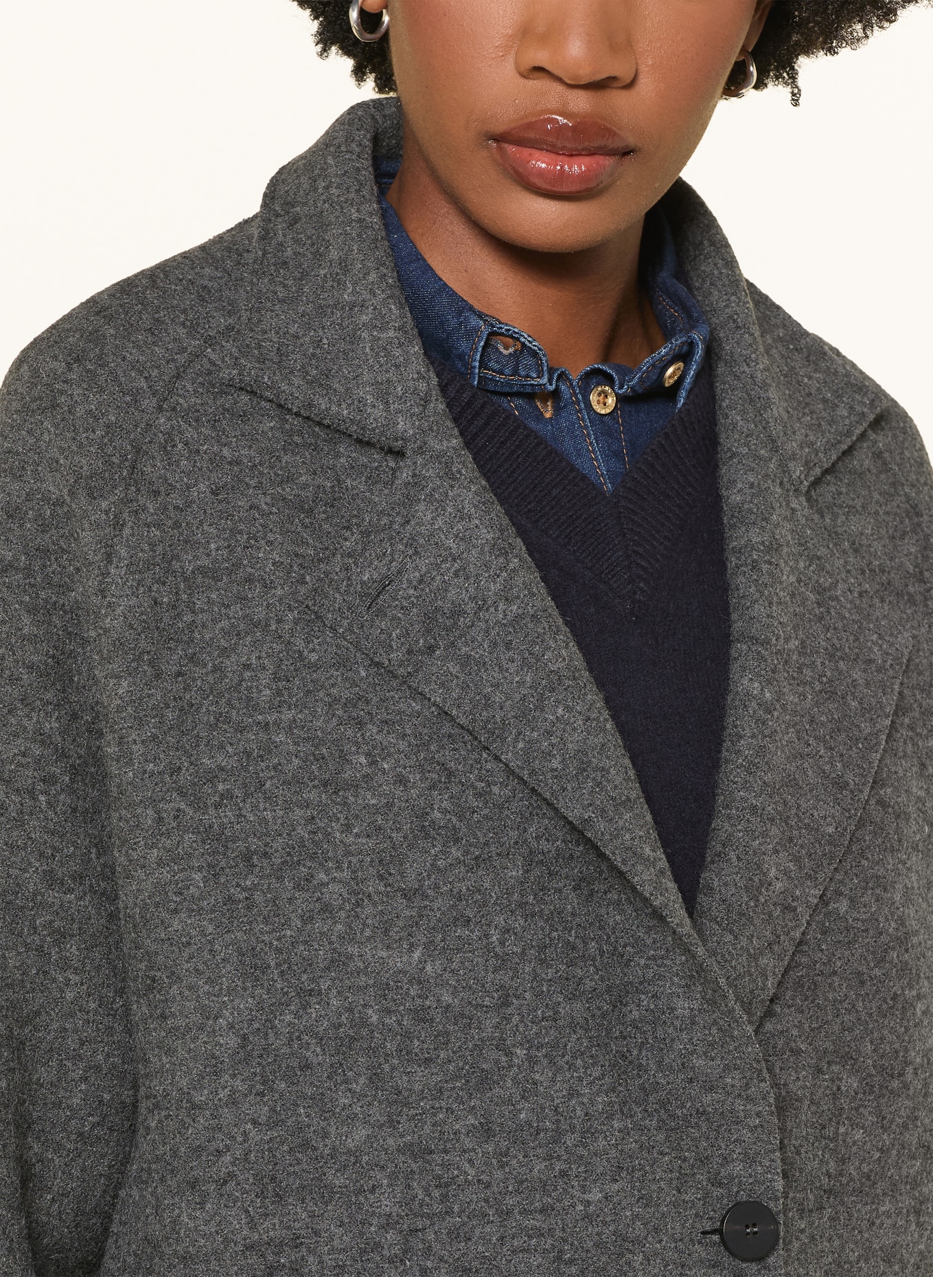 HARRIS WHARF LONDON Wool coat: GRAY