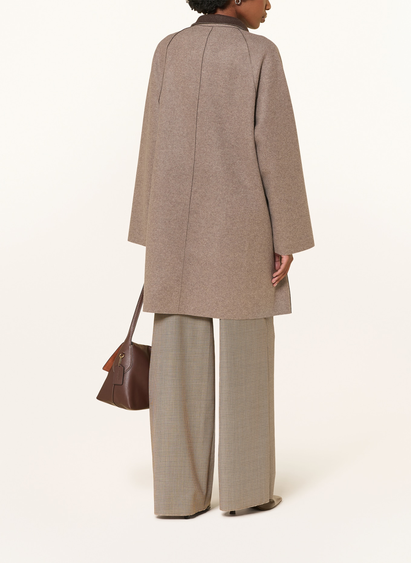 HARRIS WHARF LONDON Wollmantel zum Wenden: TAUPE / DUNKELBRAUN