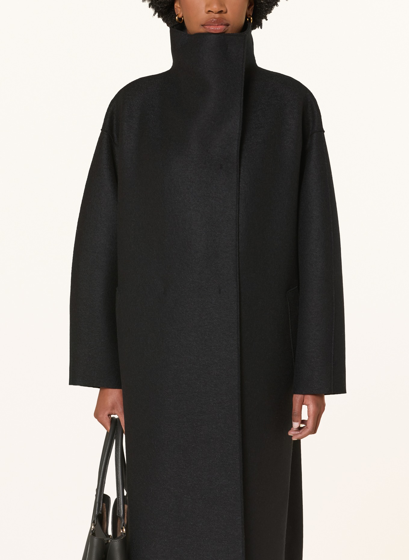 HARRIS WHARF LONDON Wollmantel: SCHWARZ