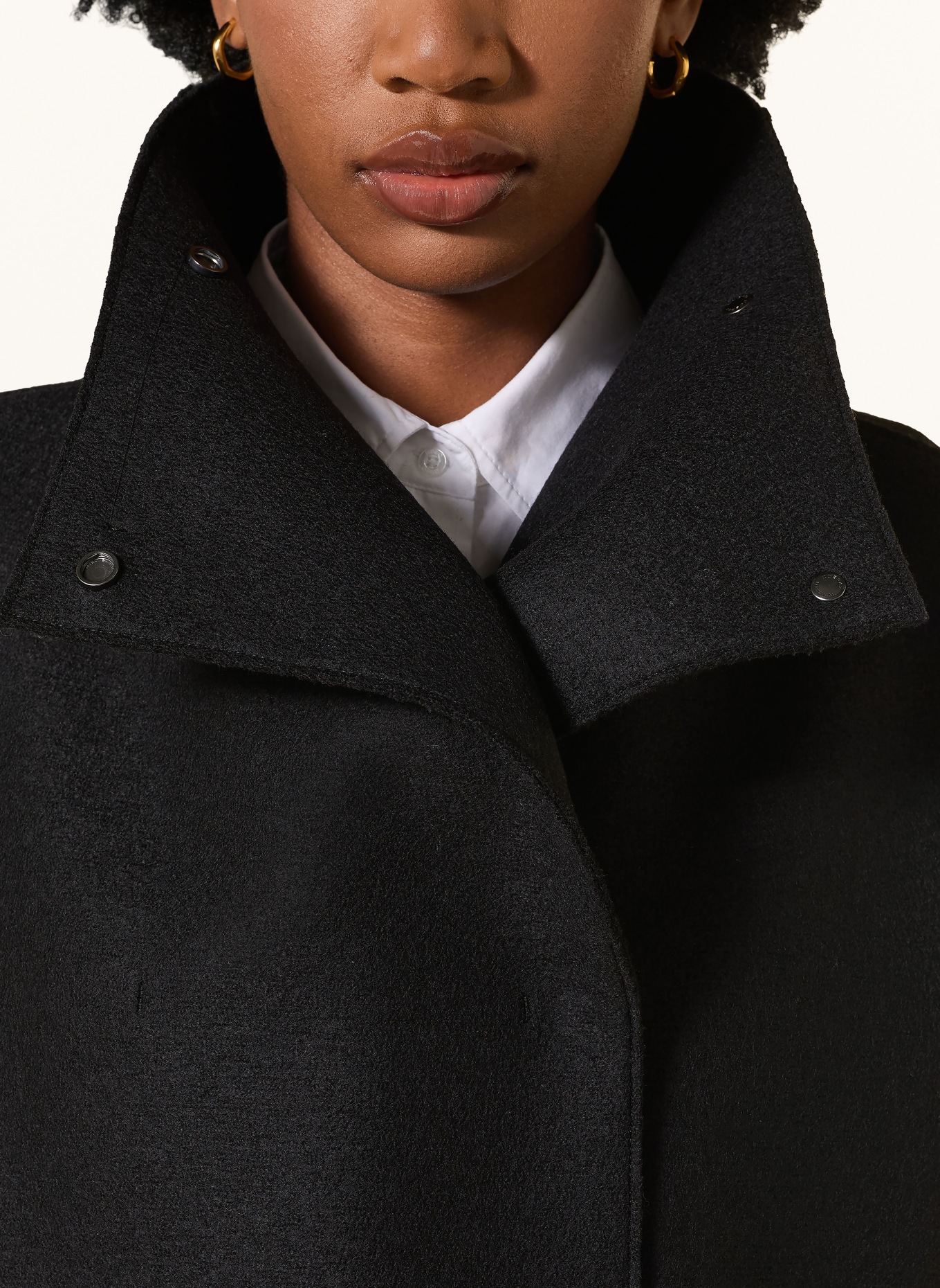 HARRIS WHARF LONDON Wollmantel: SCHWARZ