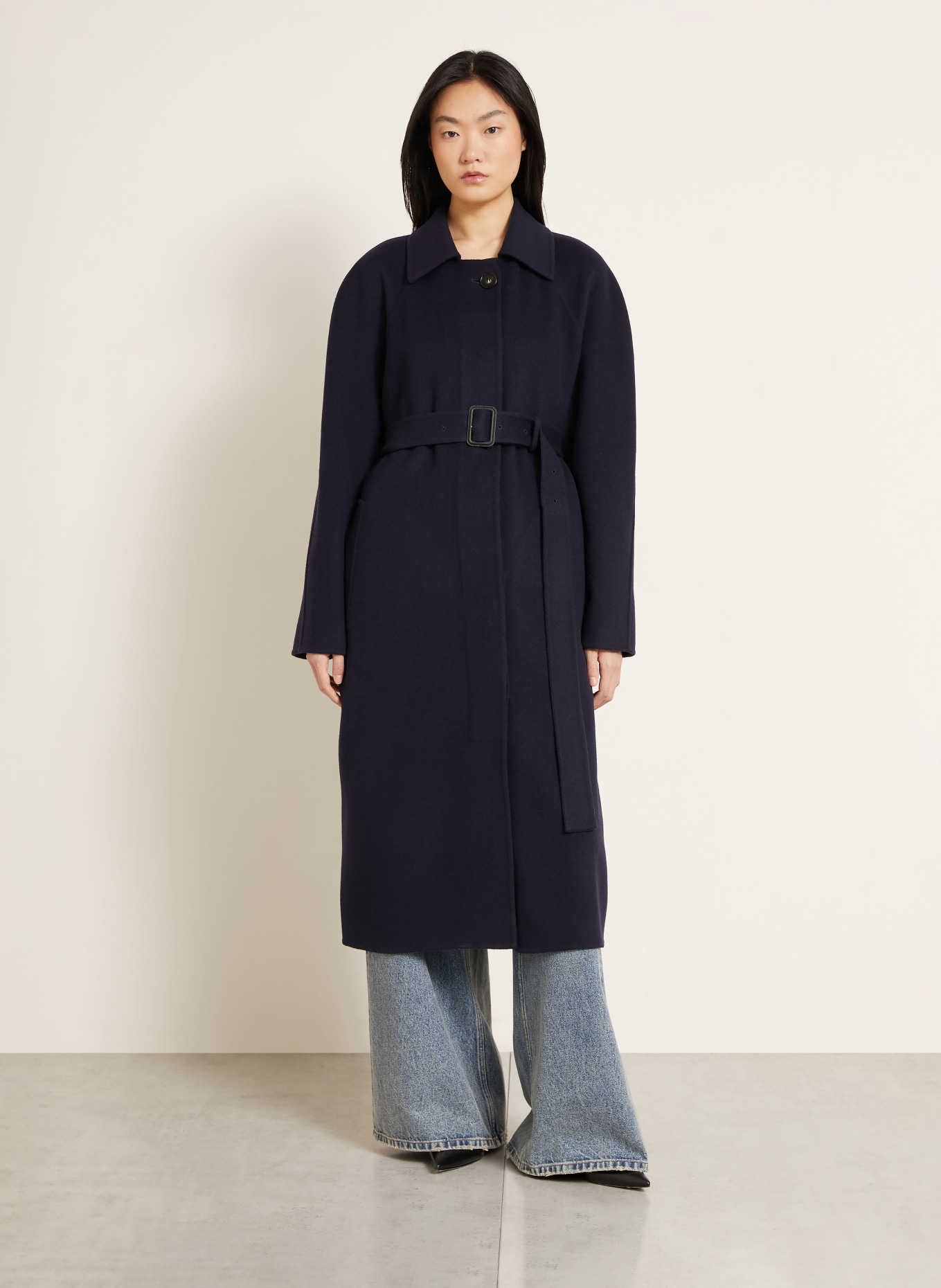 STELLA McCARTNEY Wool coat: DARK BLUE