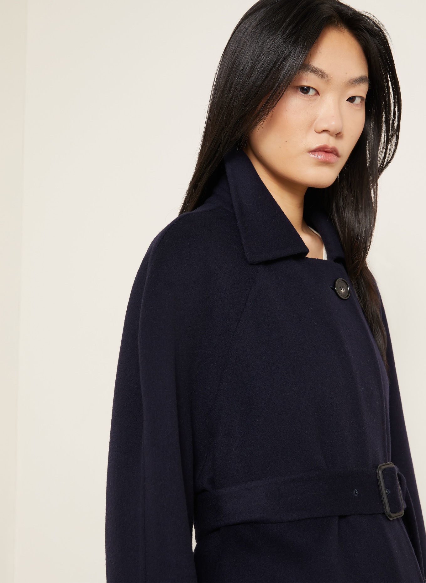 STELLA McCARTNEY Wool coat: DARK BLUE