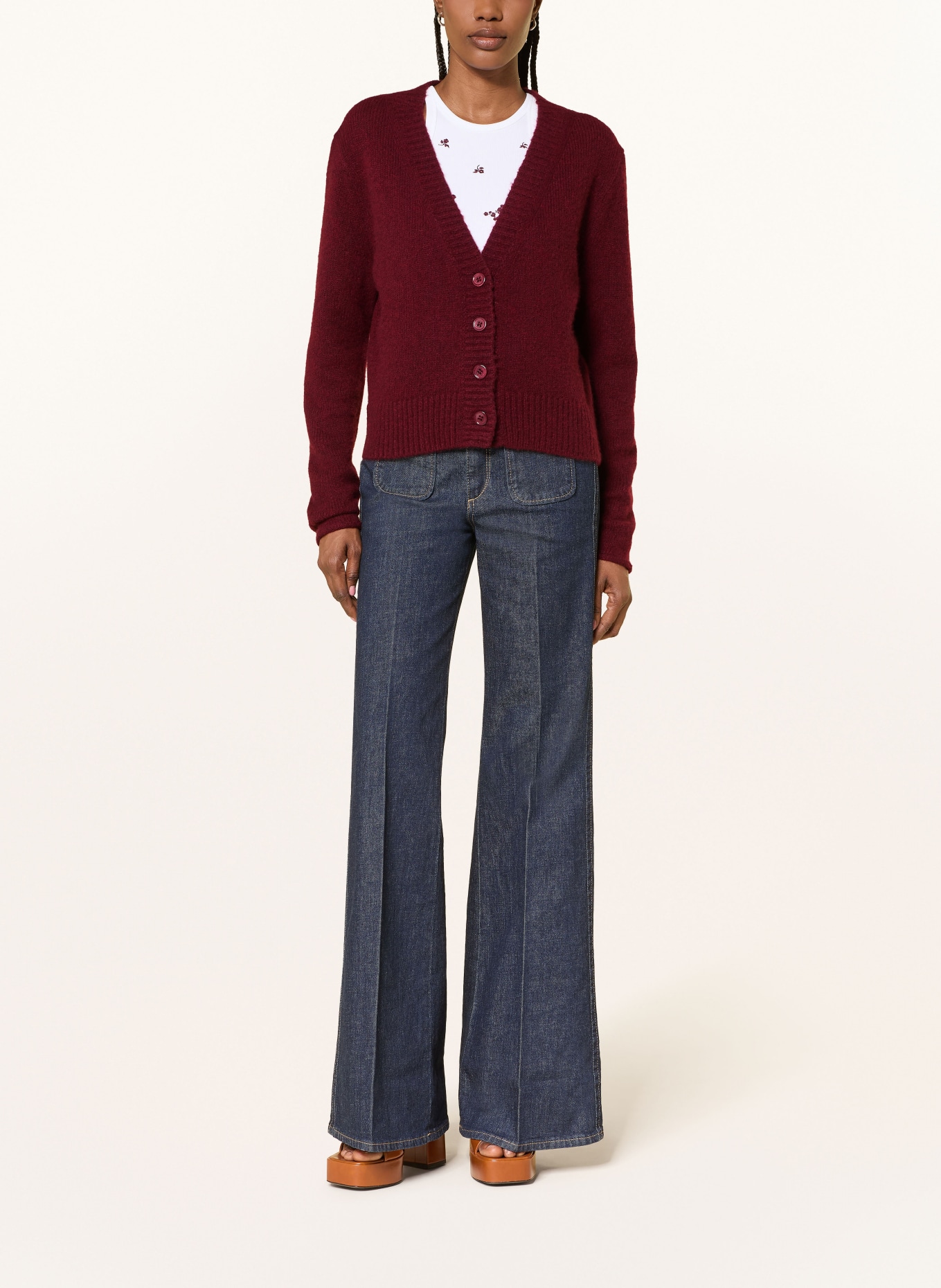 DOROTHEE SCHUMACHER Strickjacke LUXURY LOVE aus Cashmere: DUNKELROT