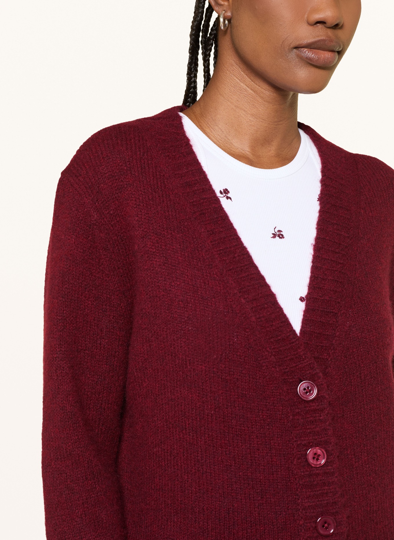DOROTHEE SCHUMACHER Strickjacke LUXURY LOVE aus Cashmere: DUNKELROT