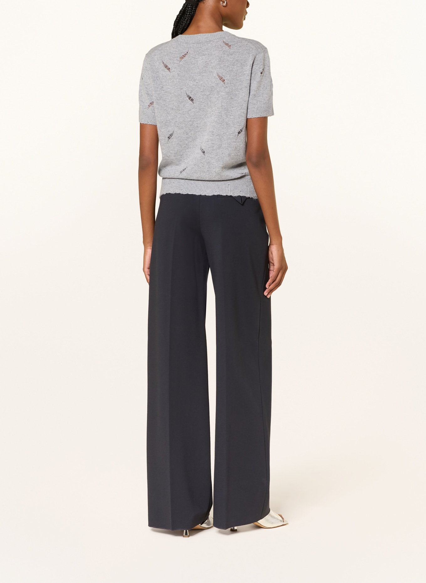 DOROTHEE SCHUMACHER Strickshirt BLOOMING STATEMENTS mit Cashmere: GRAU / HELLBLAU