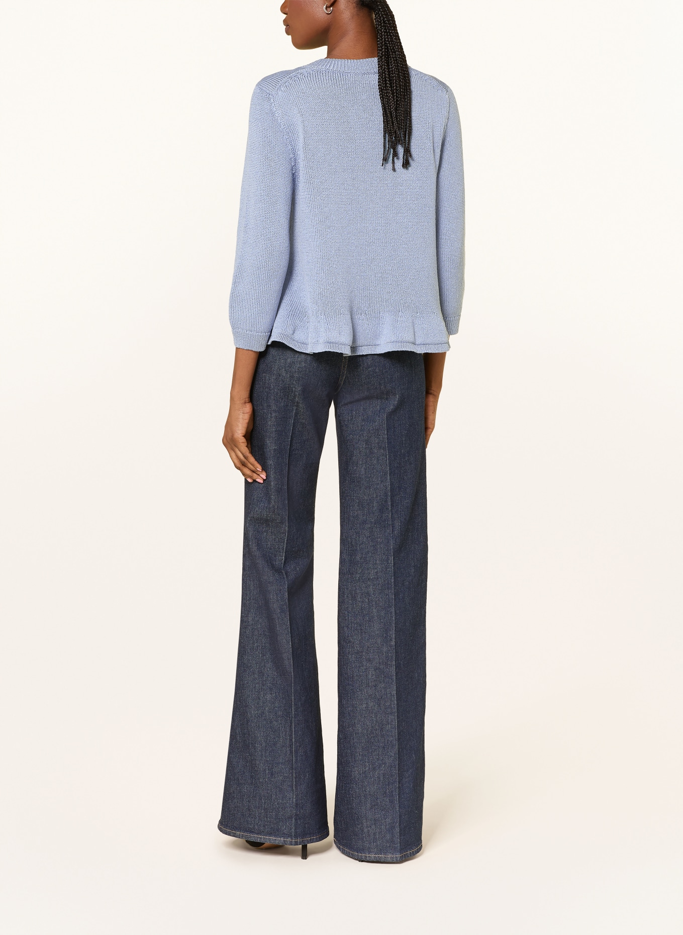DOROTHEE SCHUMACHER Strickjacke COTTON CANDY mit 3/4-Arm: HELLBLAU