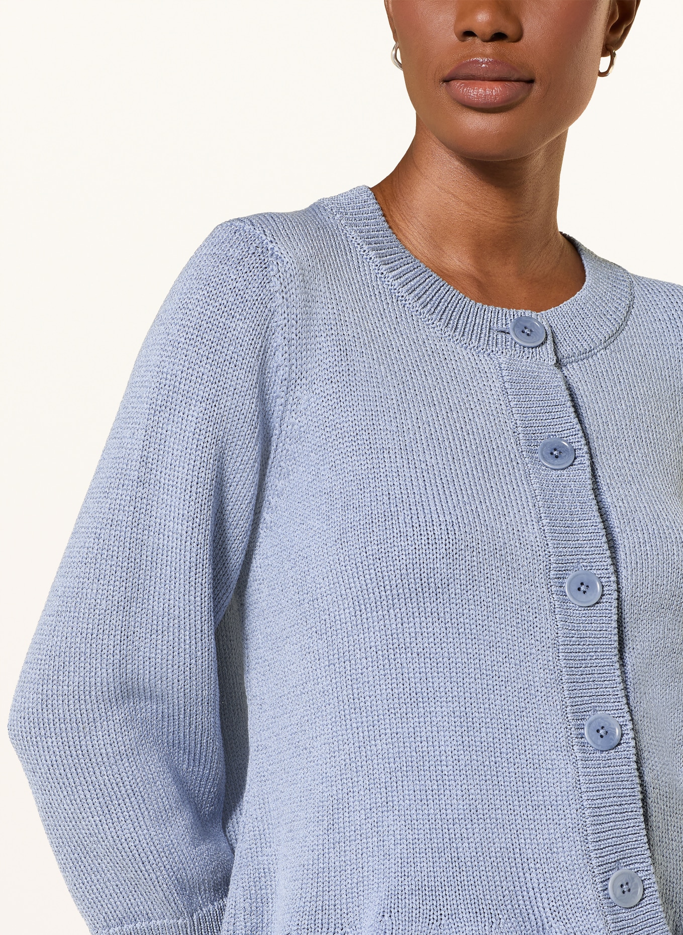 DOROTHEE SCHUMACHER Strickjacke COTTON CANDY mit 3/4-Arm: HELLBLAU
