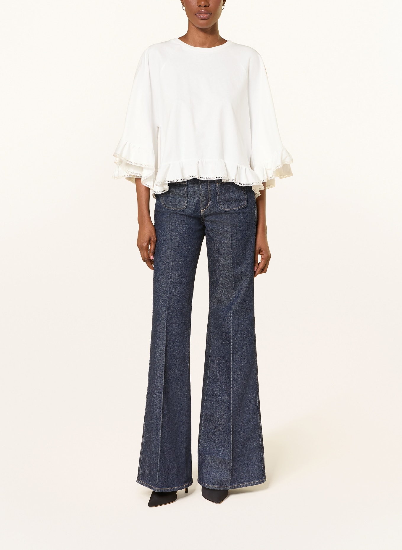 DOROTHEE SCHUMACHER Off-shoulder-shirt SOFT VOLUME: HVID