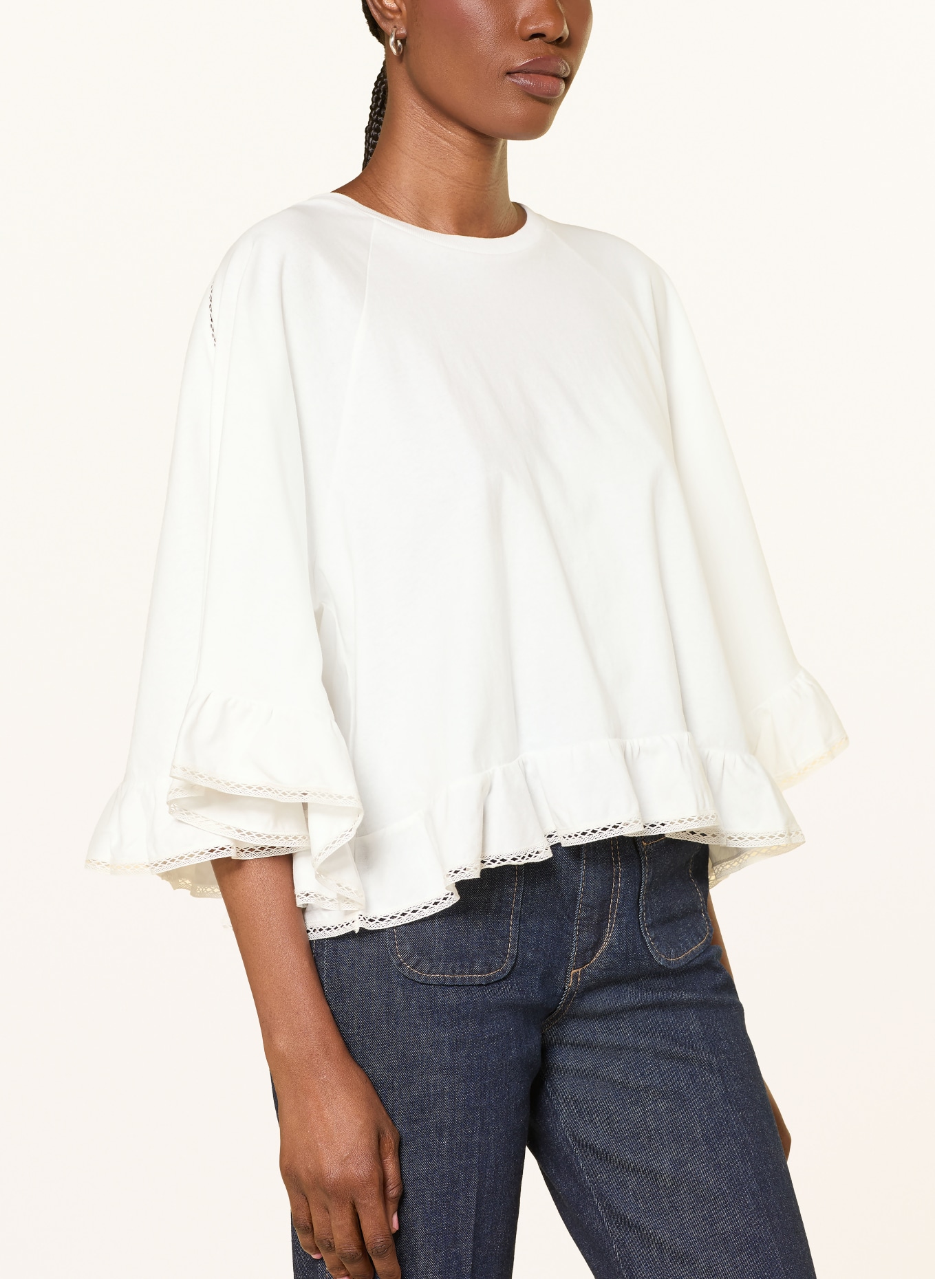 DOROTHEE SCHUMACHER Off-shoulder-shirt SOFT VOLUME: HVID