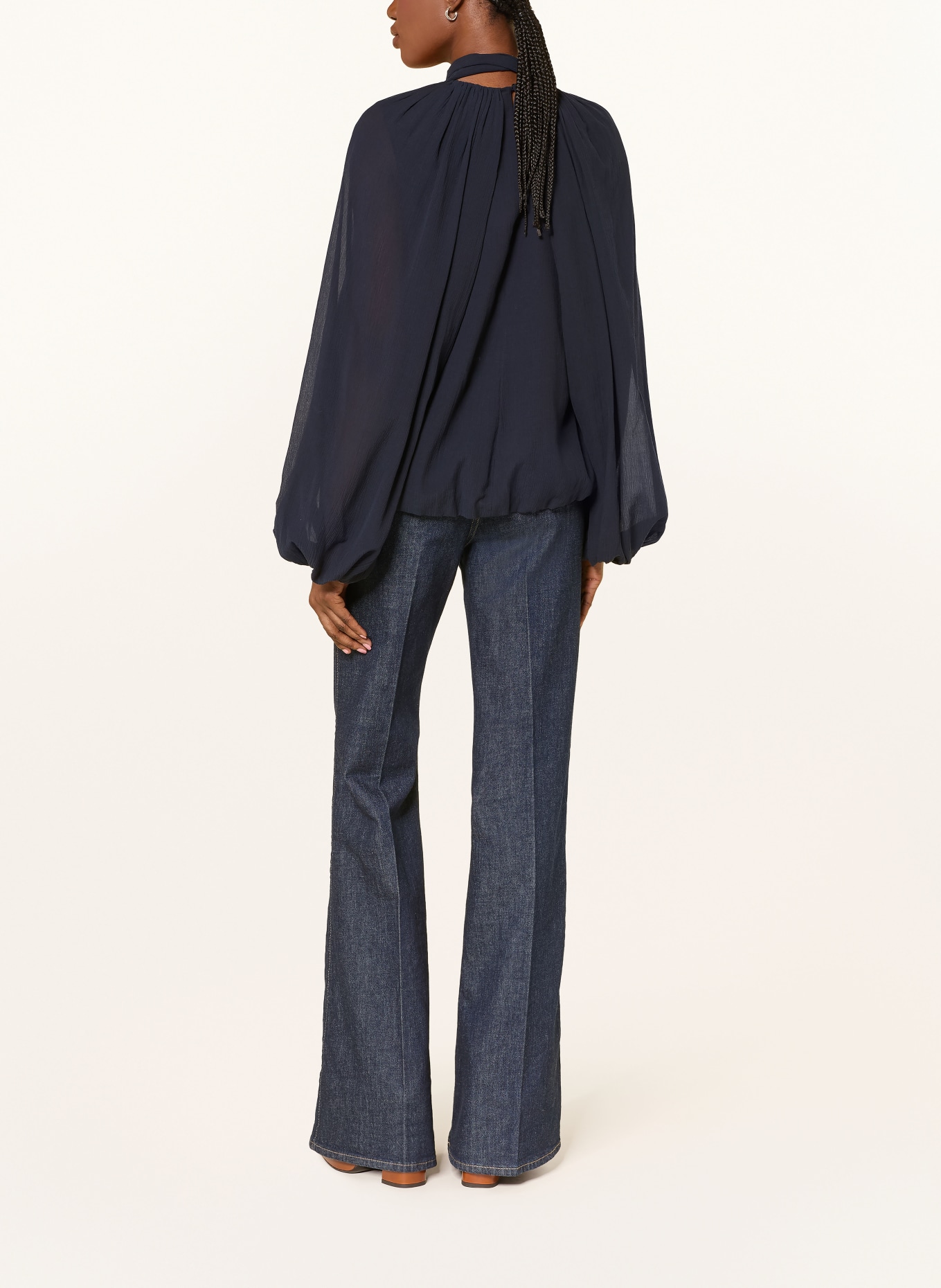 DOROTHEE SCHUMACHER Blusenshirt DREAMFUL VOLUMES mit abnehmbarer Schluppe: DUNKELBLAU