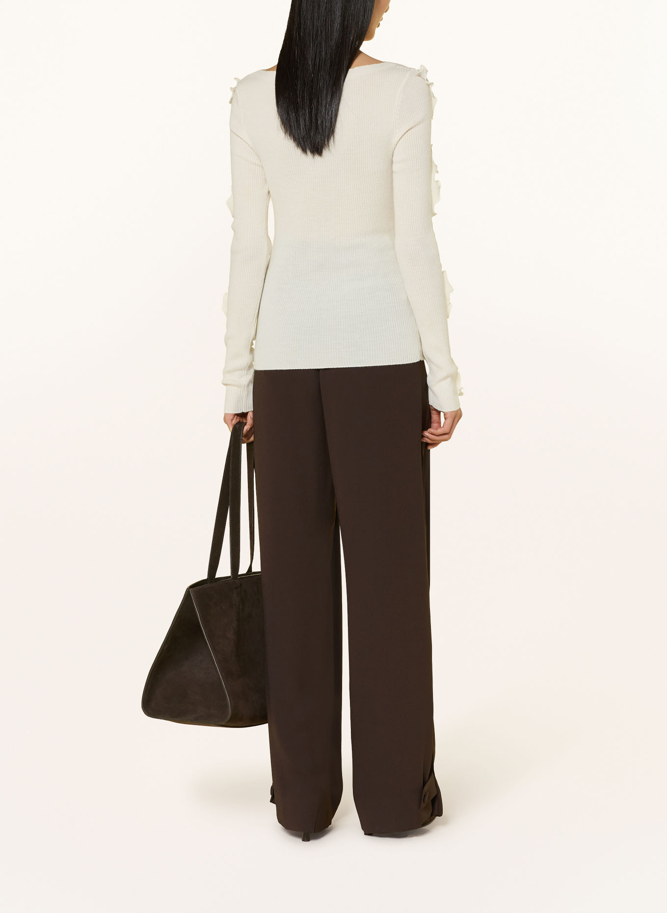 LIU JO Pullover mit Rüschen: CREME