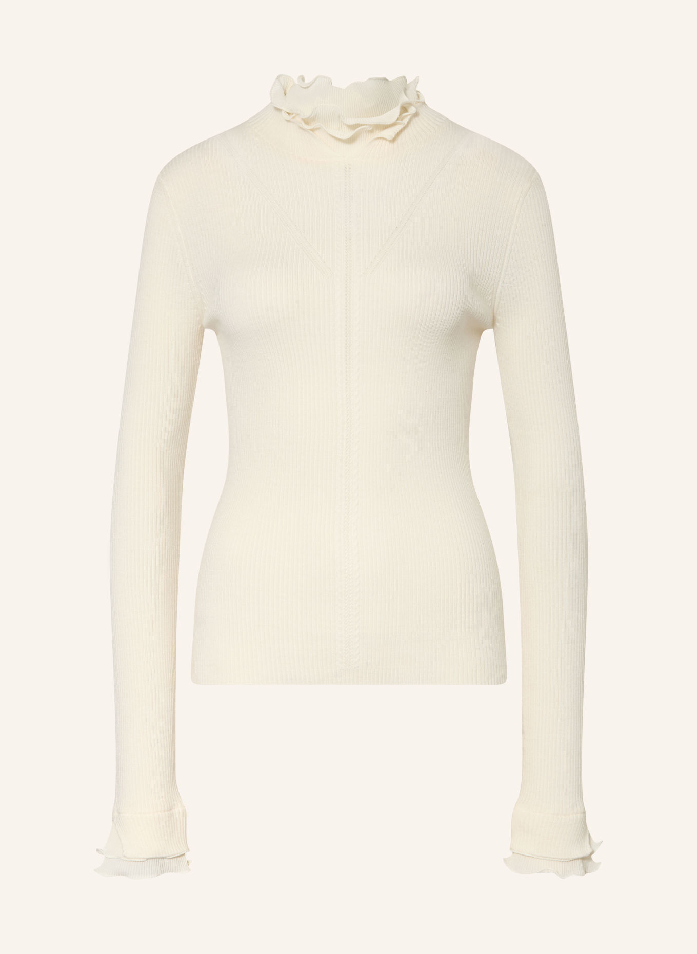 LIU JO Sweater with ruffles: CREAM