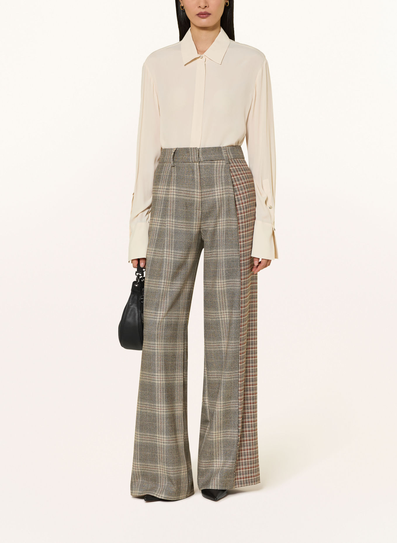 LIU JO Marlene pants: BEIGE / DARK ORANGE / BLACK