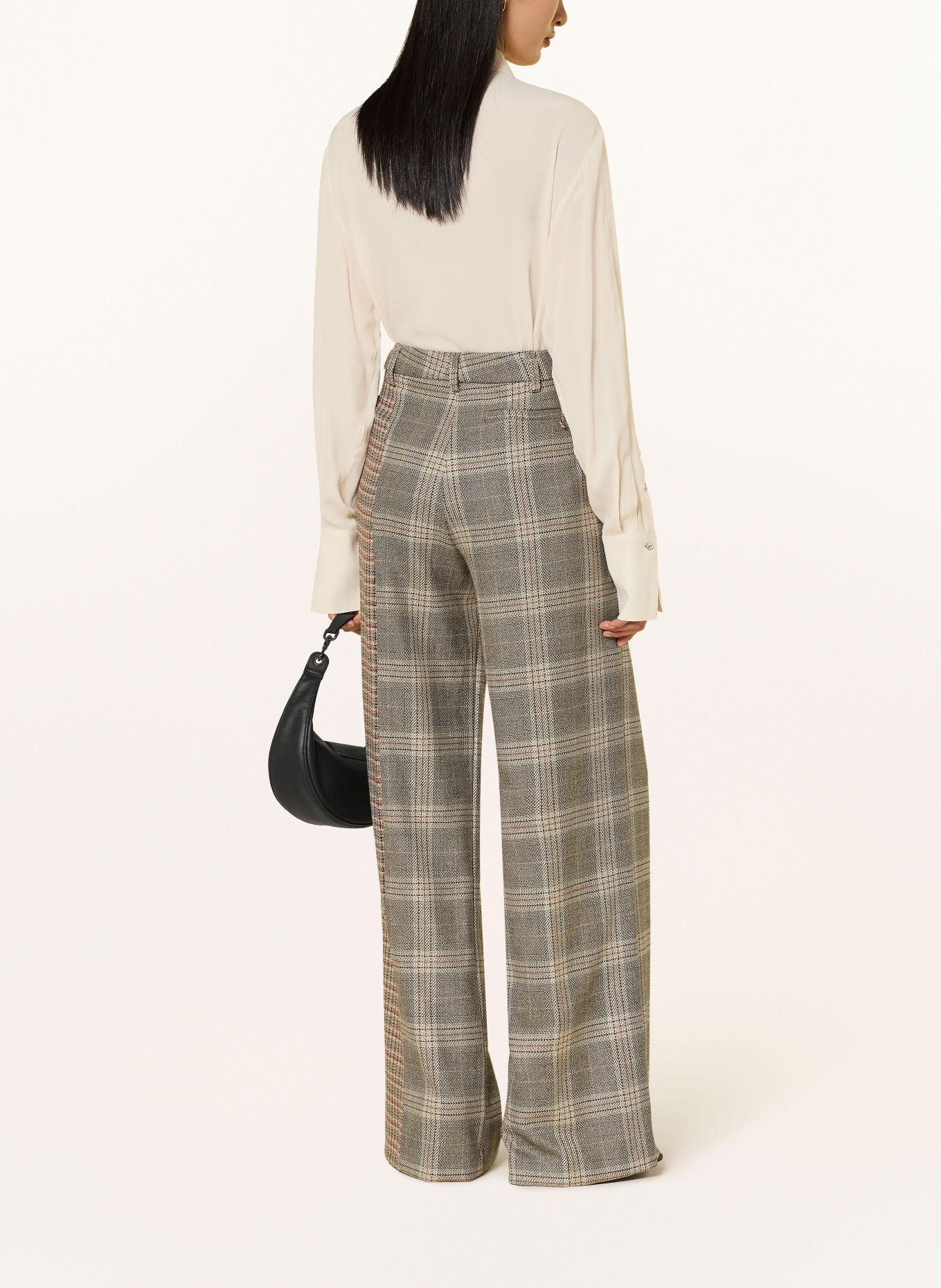 LIU JO Marlene pants: BEIGE / DARK ORANGE / BLACK