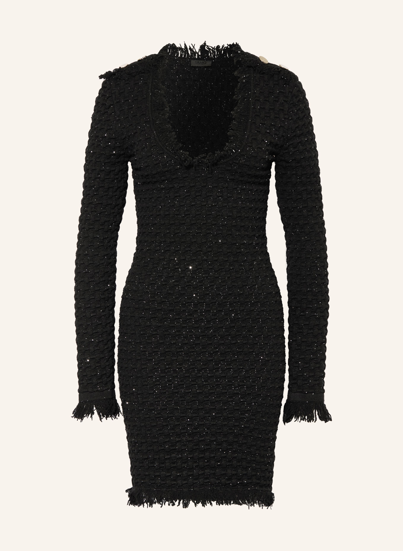 LIU JO Strickkleid mit Pailletten: SCHWARZ