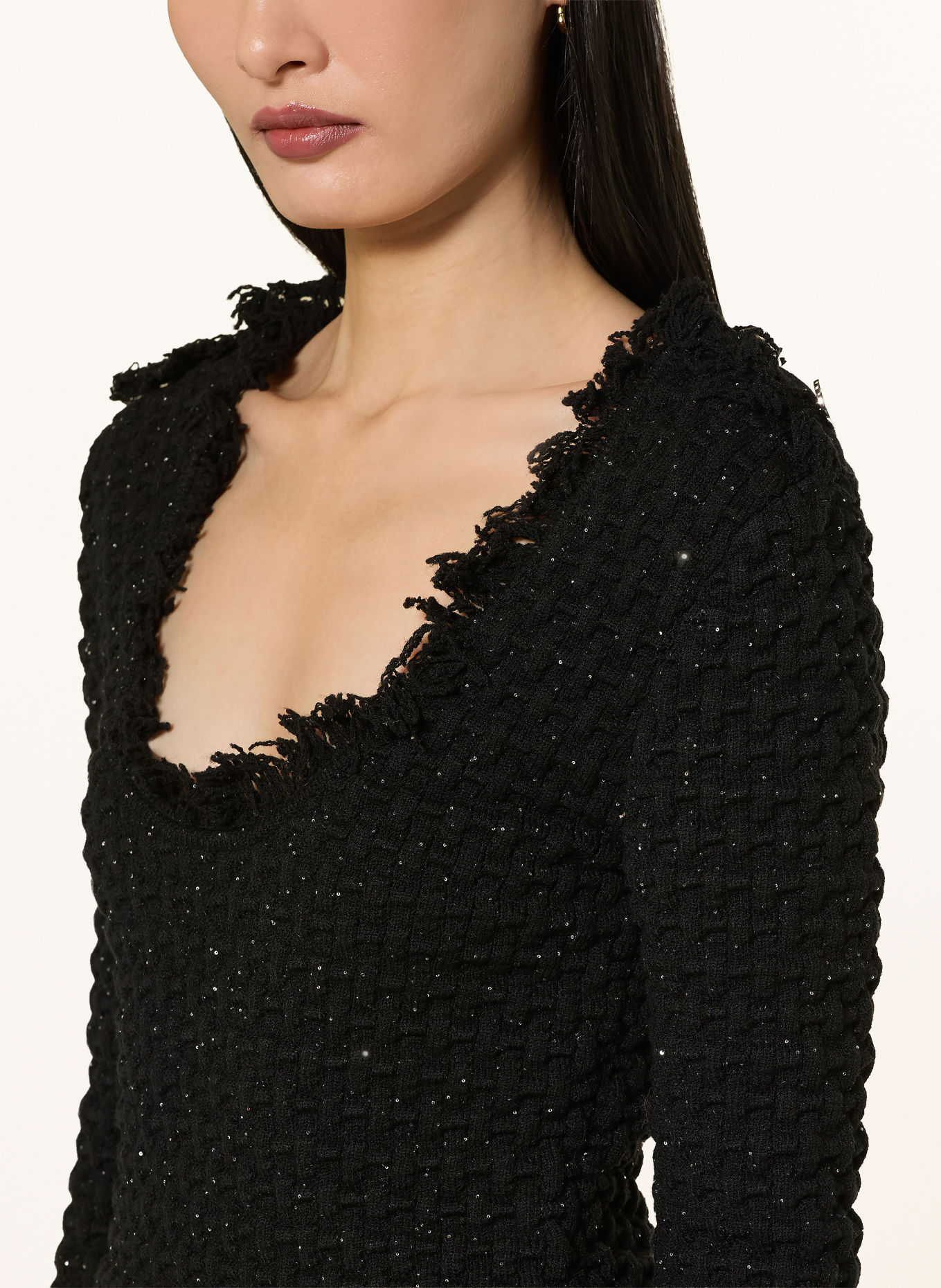 LIU JO Strickkleid mit Pailletten: SCHWARZ