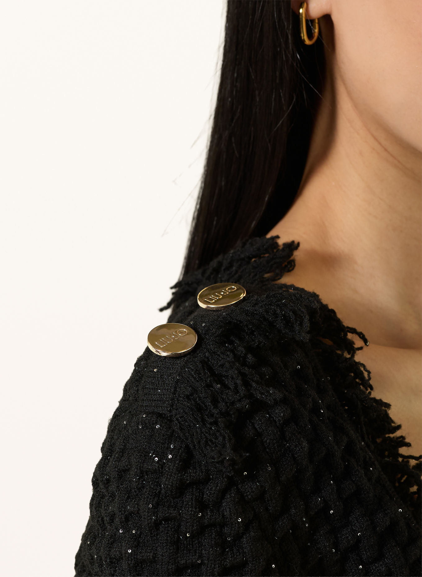 LIU JO Strickkleid mit Pailletten: SCHWARZ