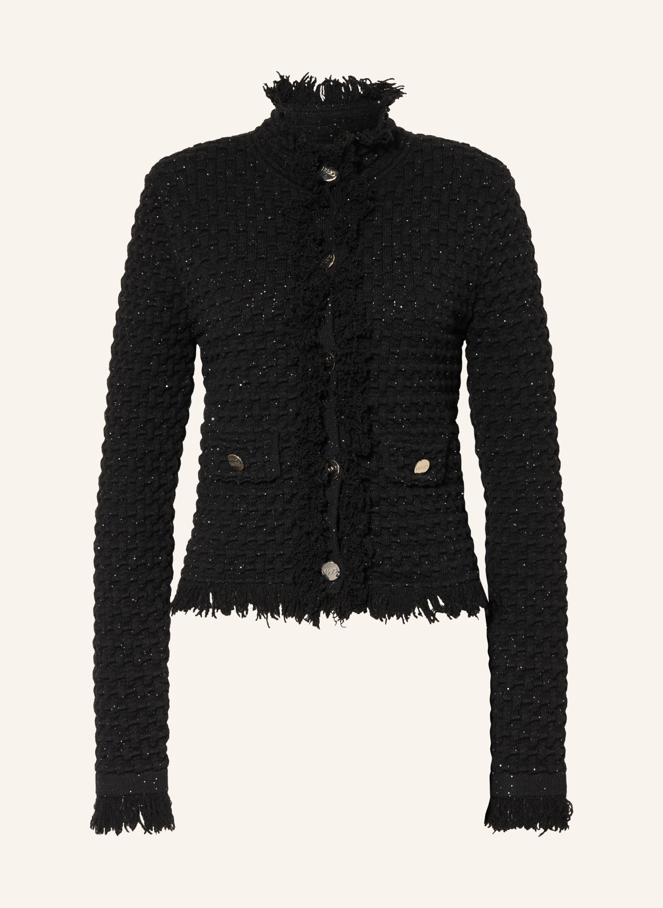 LIU JO Strickjacke mit Pailletten: SCHWARZ
