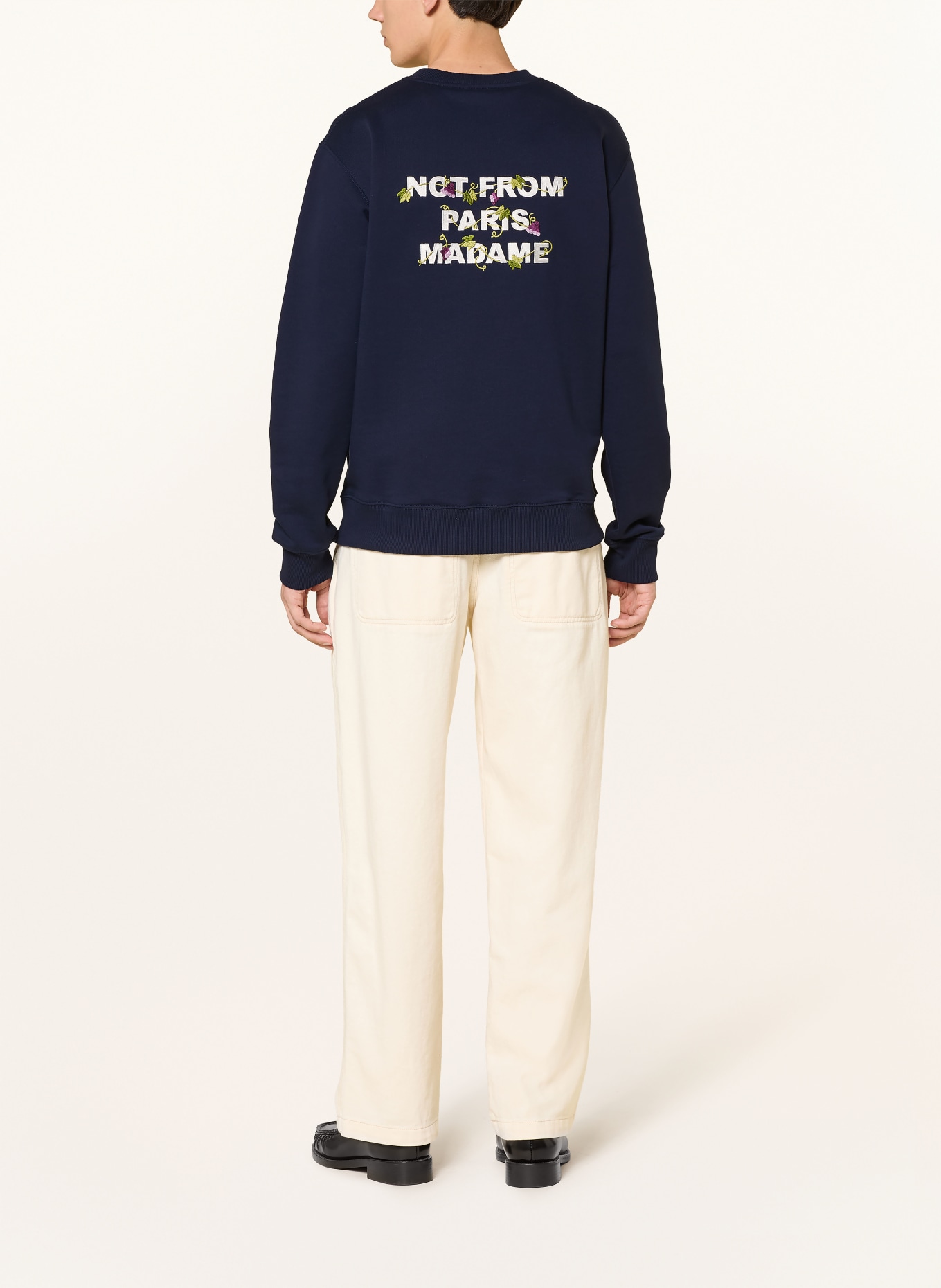 DRÔLE DE MONSIEUR Sweatshirt LE SWEATSHIRT VINE EMBROIDERED SLOGAN: DARK BLUE / GREEN / WHITE