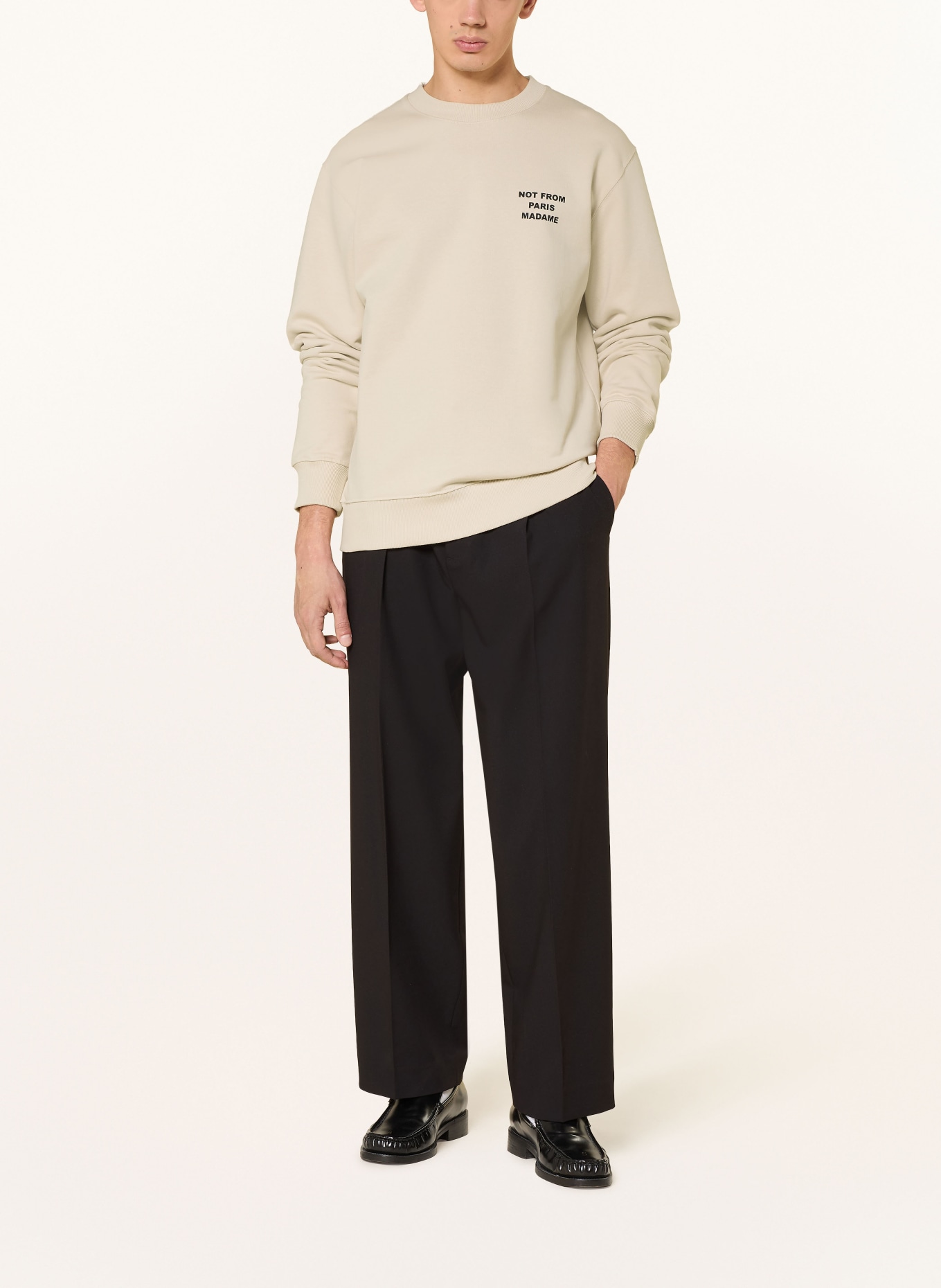 DRÔLE DE MONSIEUR Sweat-shirt LE SWEAT-SHIRT SLOGAN: BEIGE / NOIR